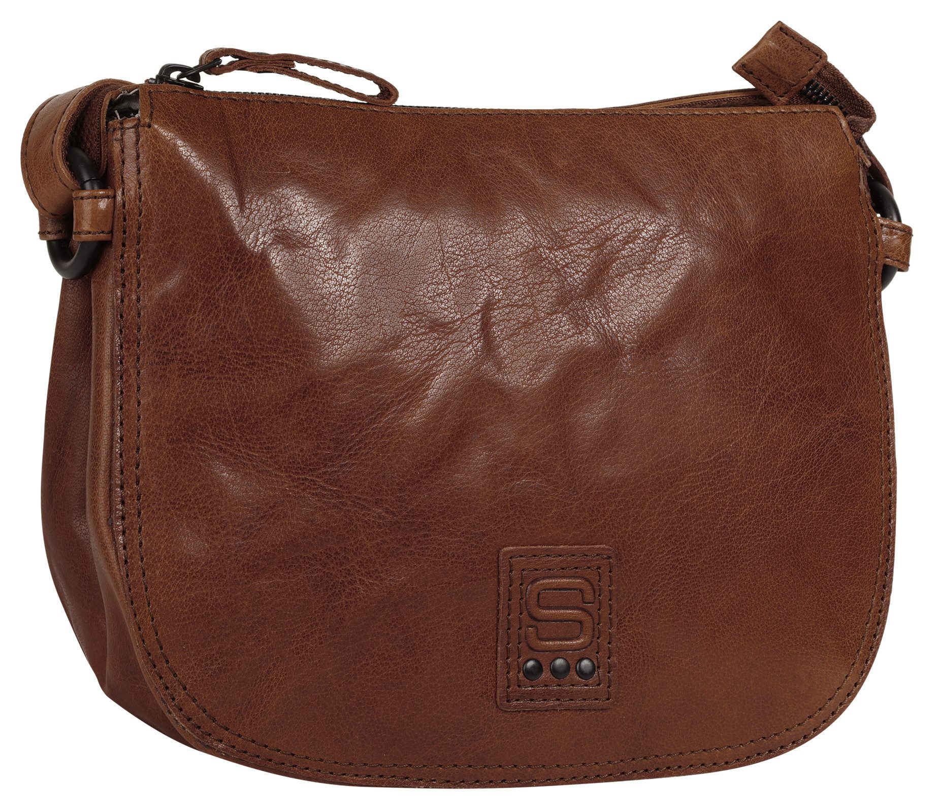 Spikes & Sparrow Schoudertas echt leder