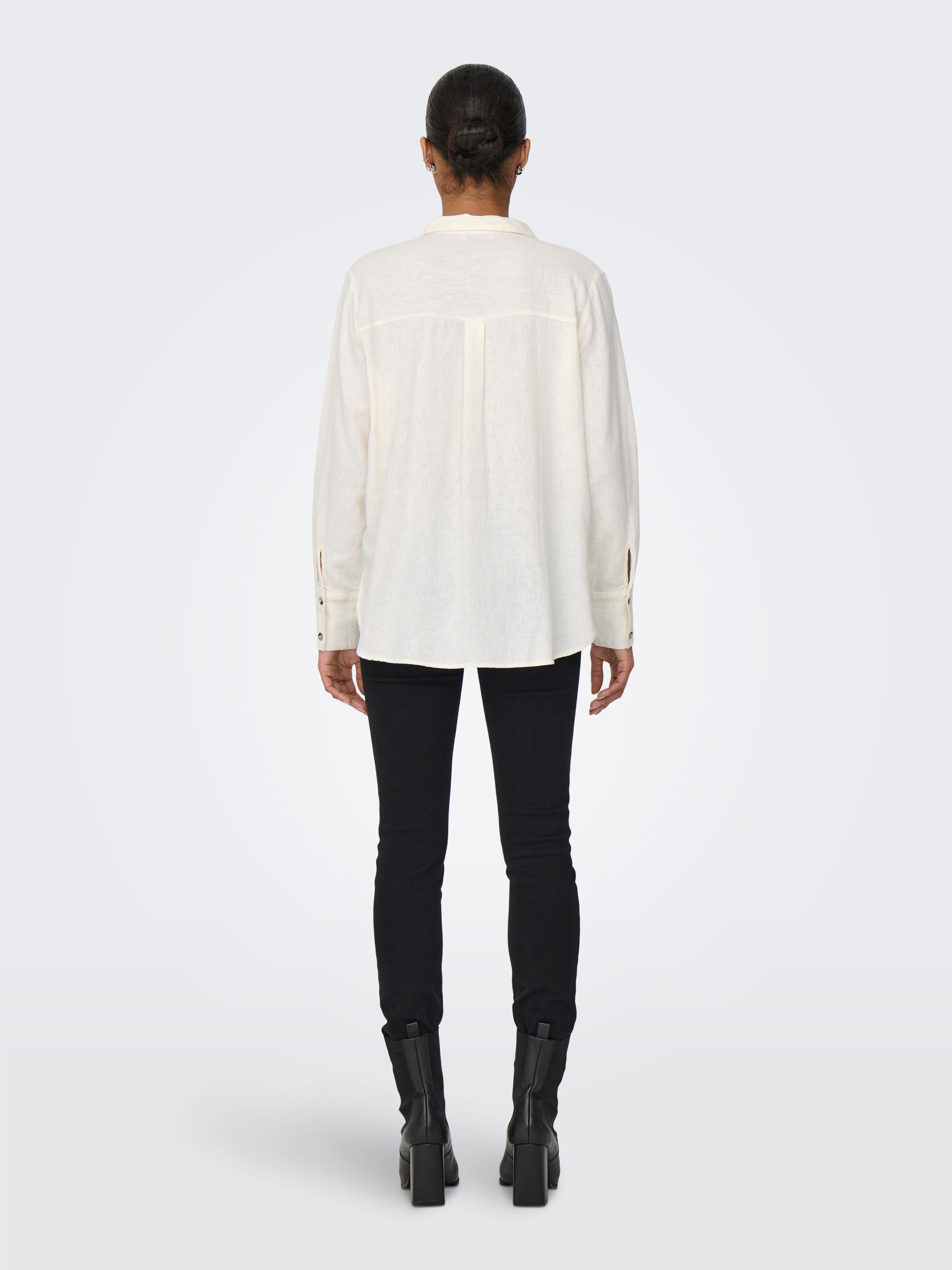 JDY Overhemdblouse JDYSAY L/S LINEN LOOSE SHIRT WVN NOOS