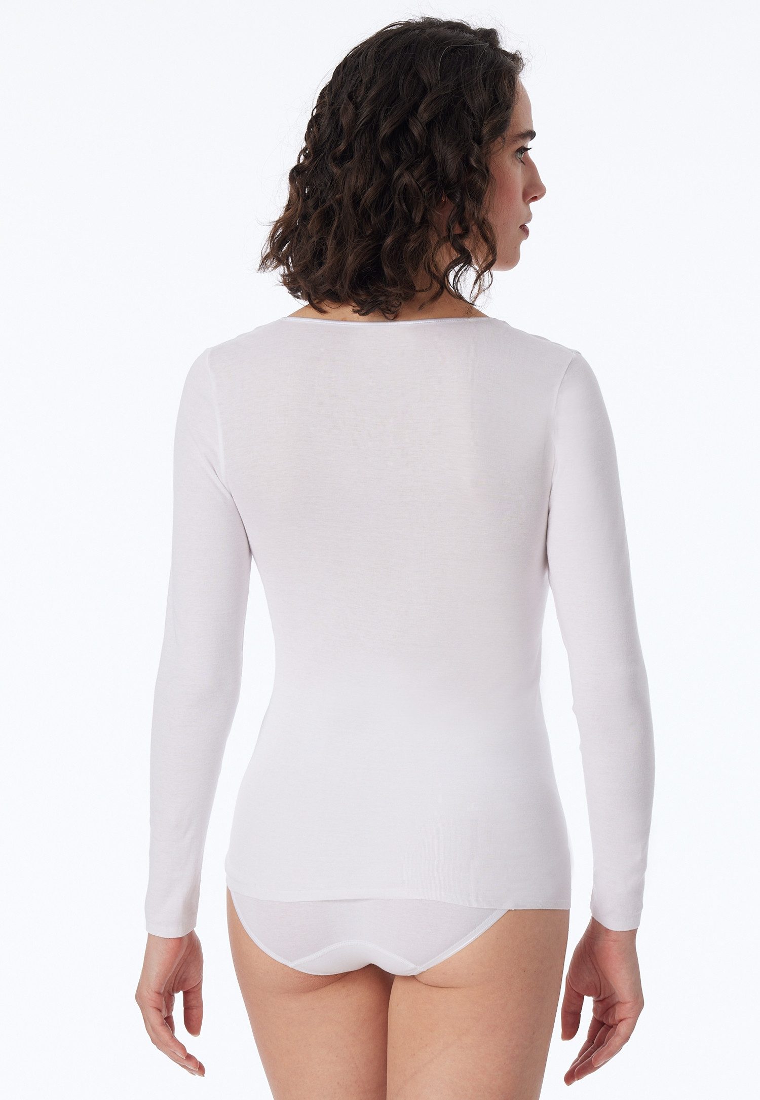 Schiesser T-shirt LUXURY ronde, subtiel glanzende halslijn