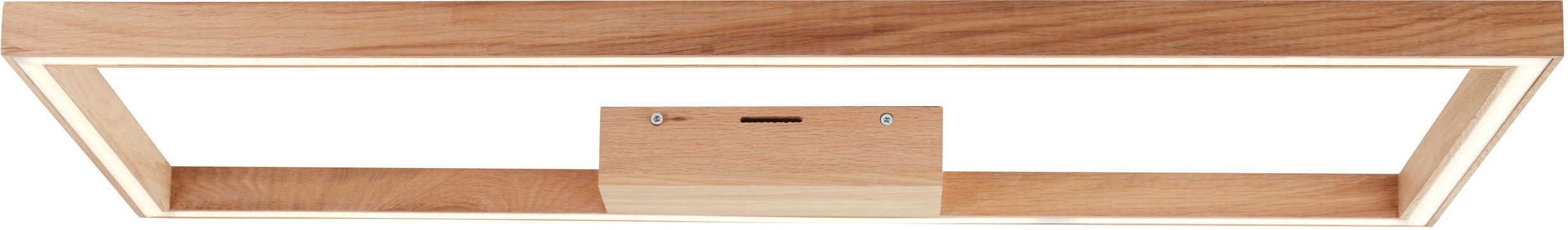 Brilliant Leuchten Led-plafondlamp Delgrosso 83 x 38 cm, 2600 lm, warmwit licht, hout/kunststof, geolied eiken (1 stuk) plafondlampen bruin