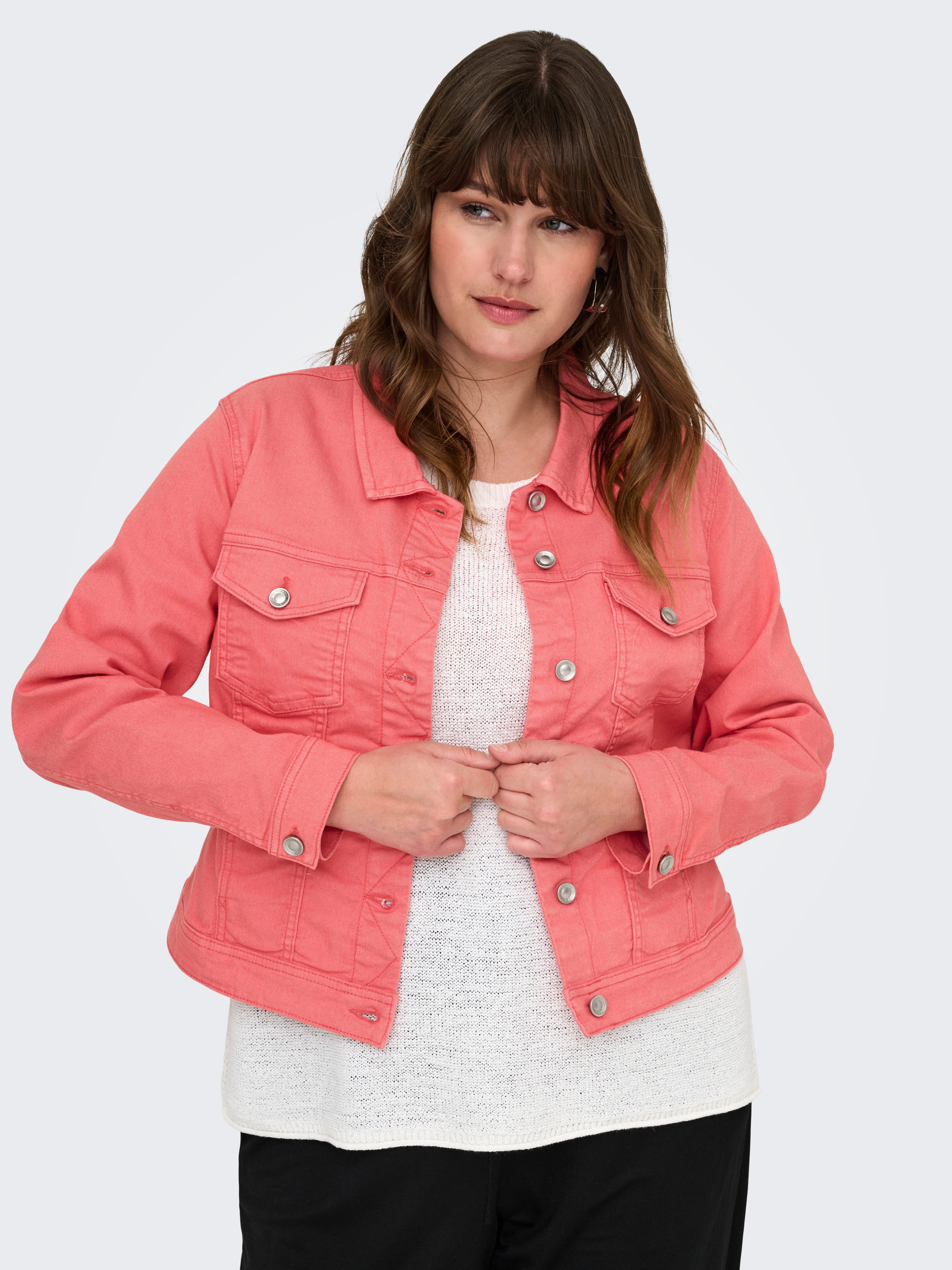 ONLY CARMAKOMA Jeansjack CARWESPA COLOUR DENIM JACKET DNM