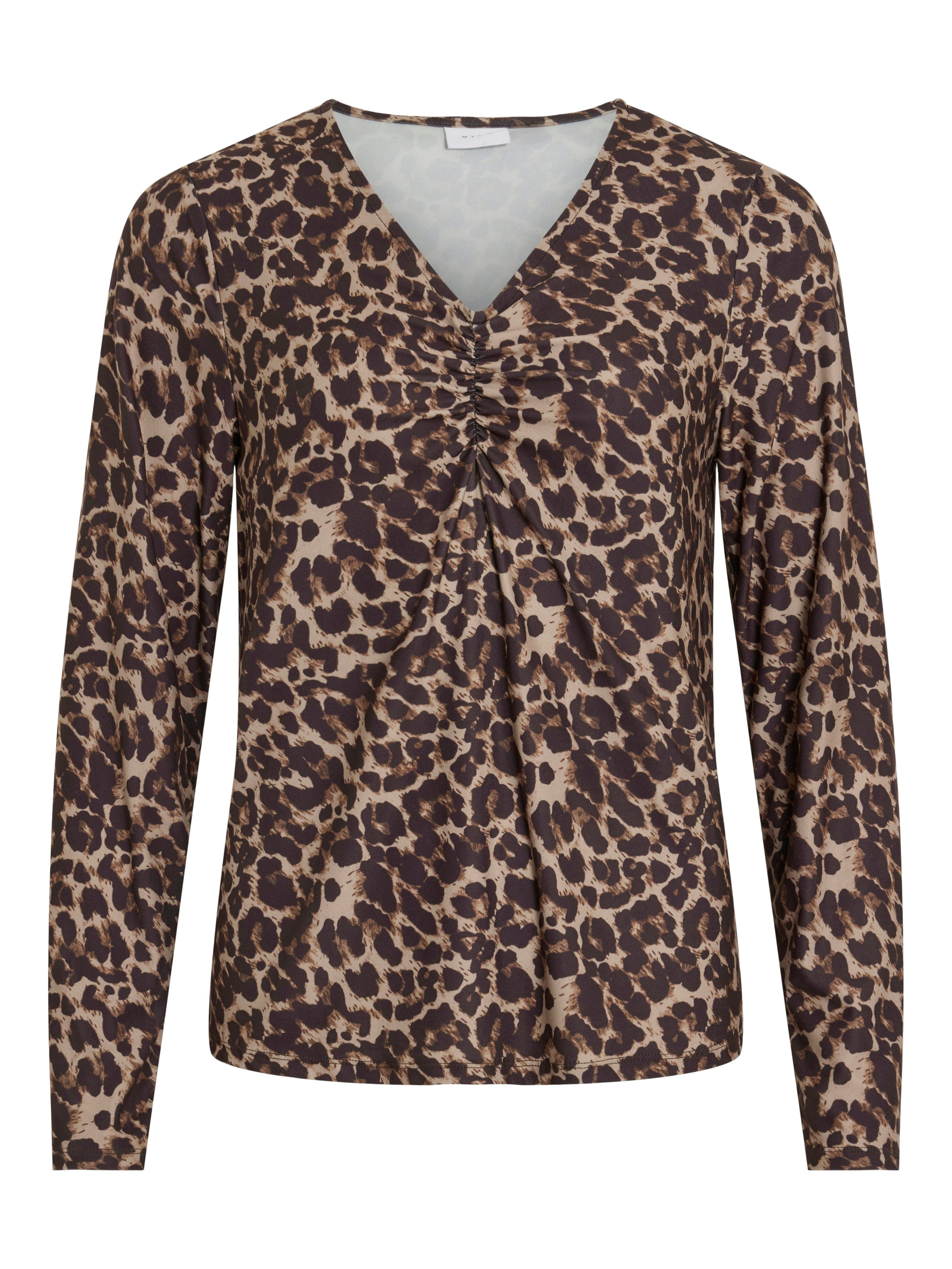 Vila Shirt met V-hals VILEOA V-NECK L S TOP NOOS