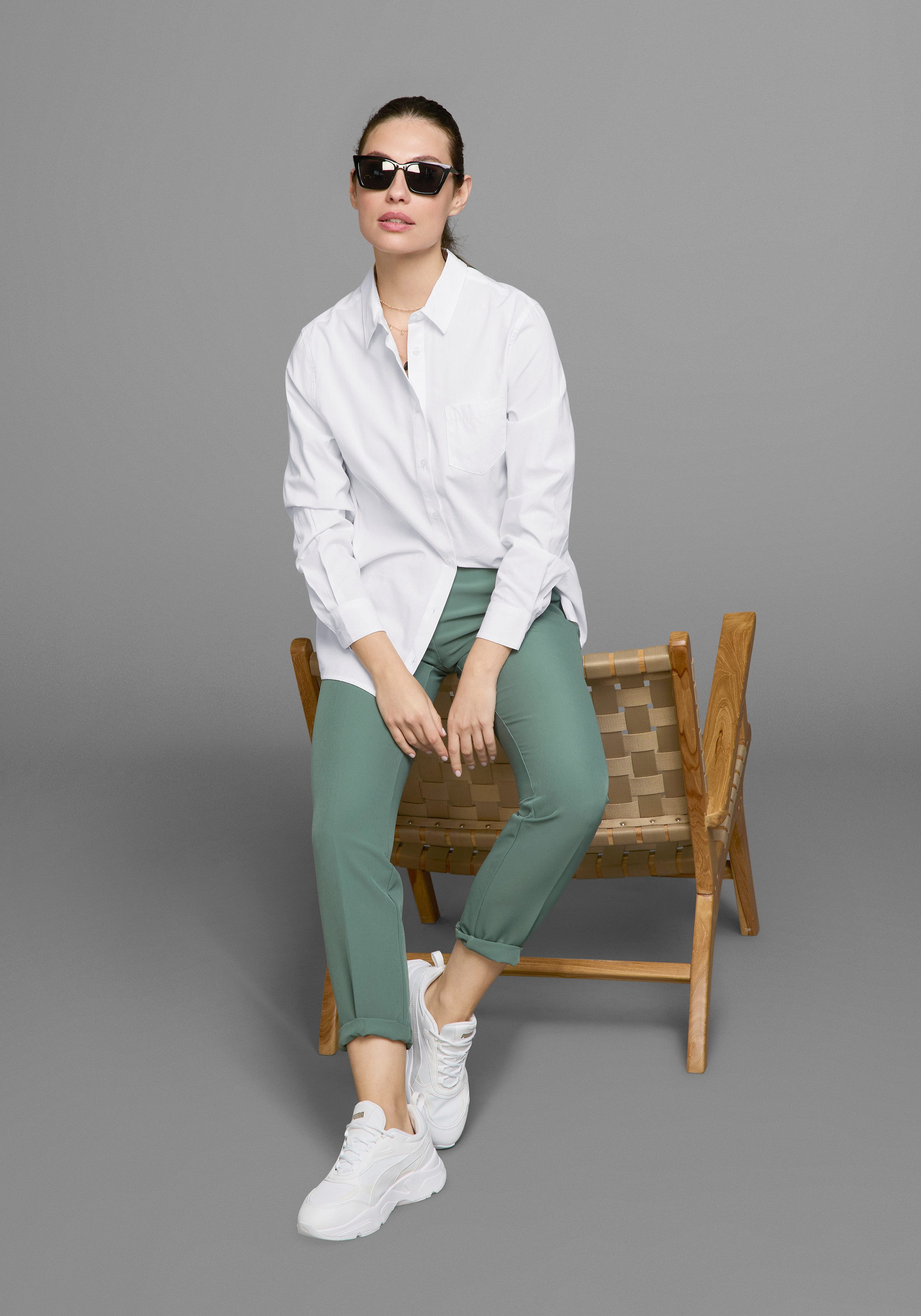 Laura Scott Lange blouse met borstzak