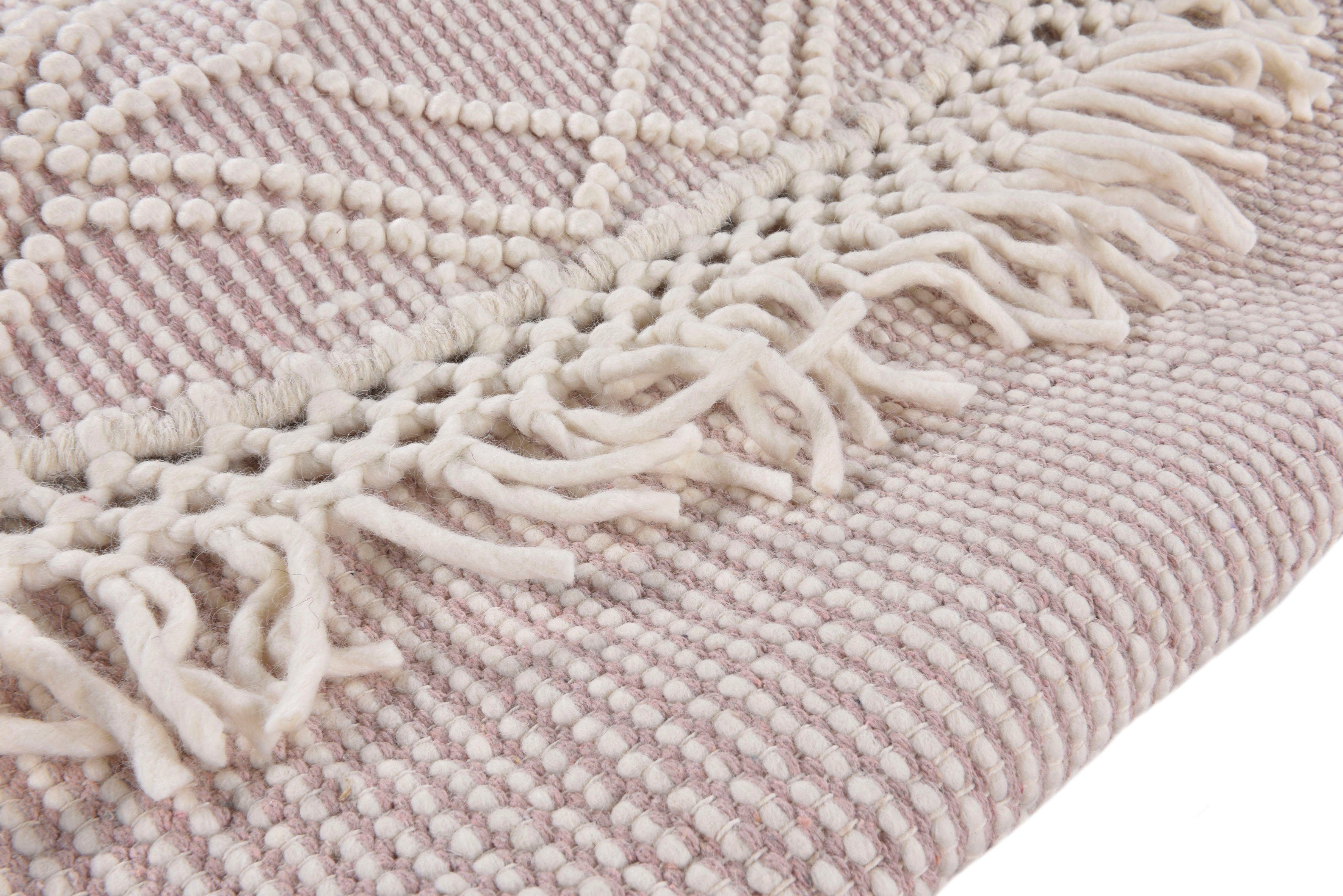 TOM TAILOR HOME Vloerkleed Coloured Macrame Handgeweven vloerkleed, zuivere wol, met de hand geweven, met franje, Scandi design
