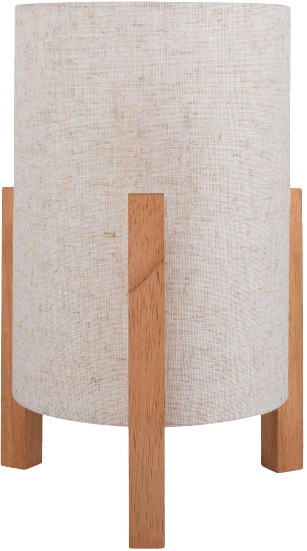näve Tafellamp Matida 1xe27 excl., houten frame, textielkap natuur, h: ca. 52cm, d: ca. 22cm (1 stuk)
