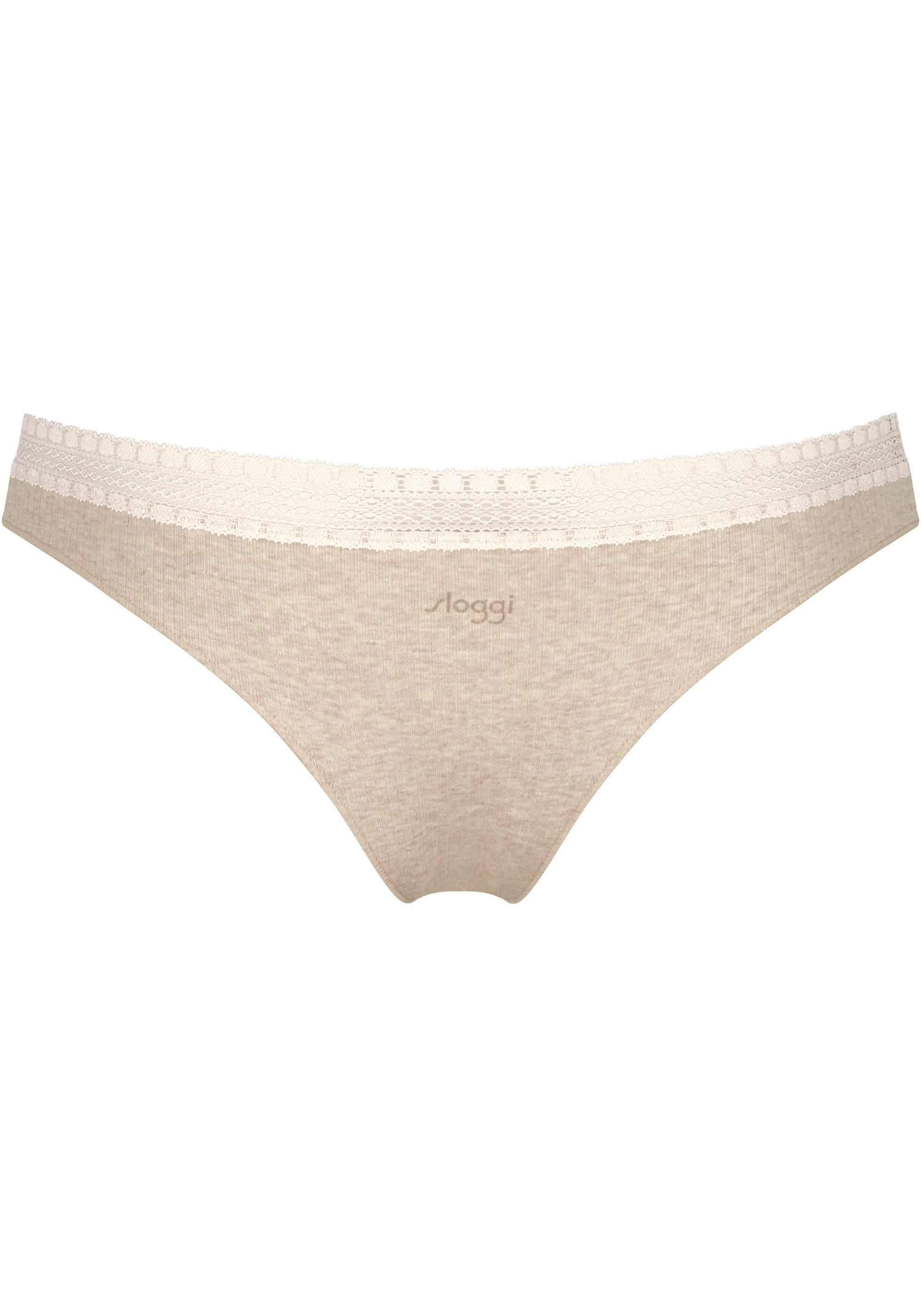 Sloggi Slip GO Ribbed R Brazil C2P zachte ribstof met kantafwerking (2 stuks, Set van 2)