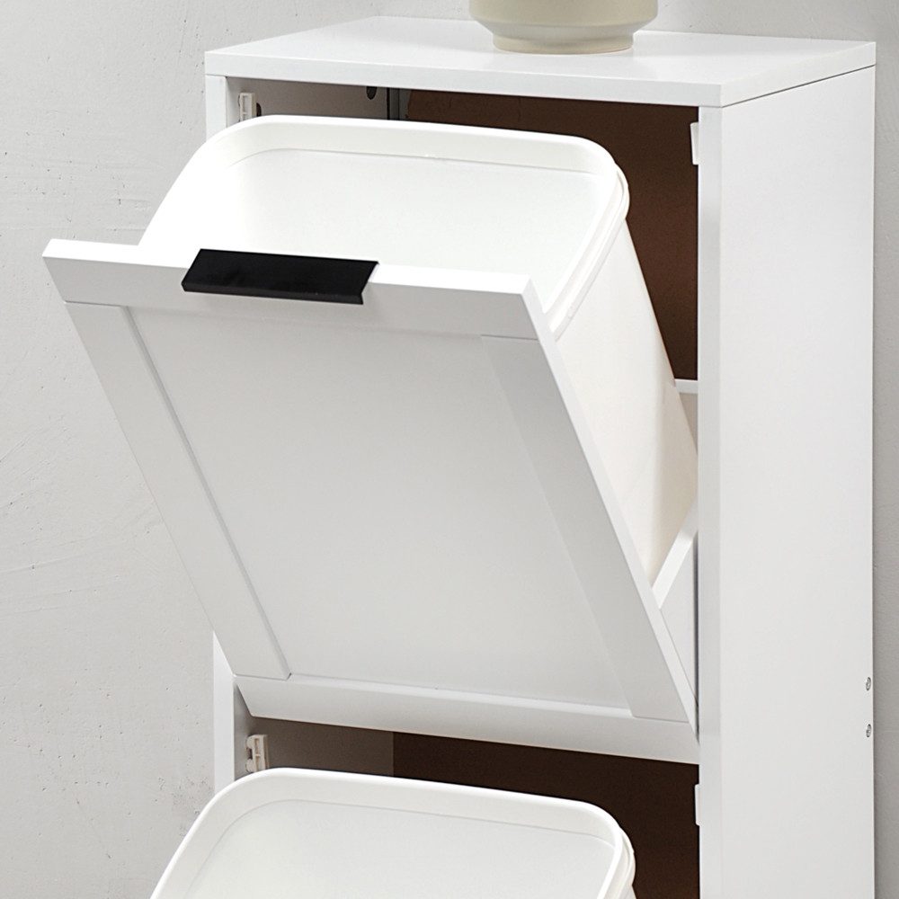 KESPER for kitchen & home Keukentrolley Rollwagen inclusief prullenbak, wit, FSC