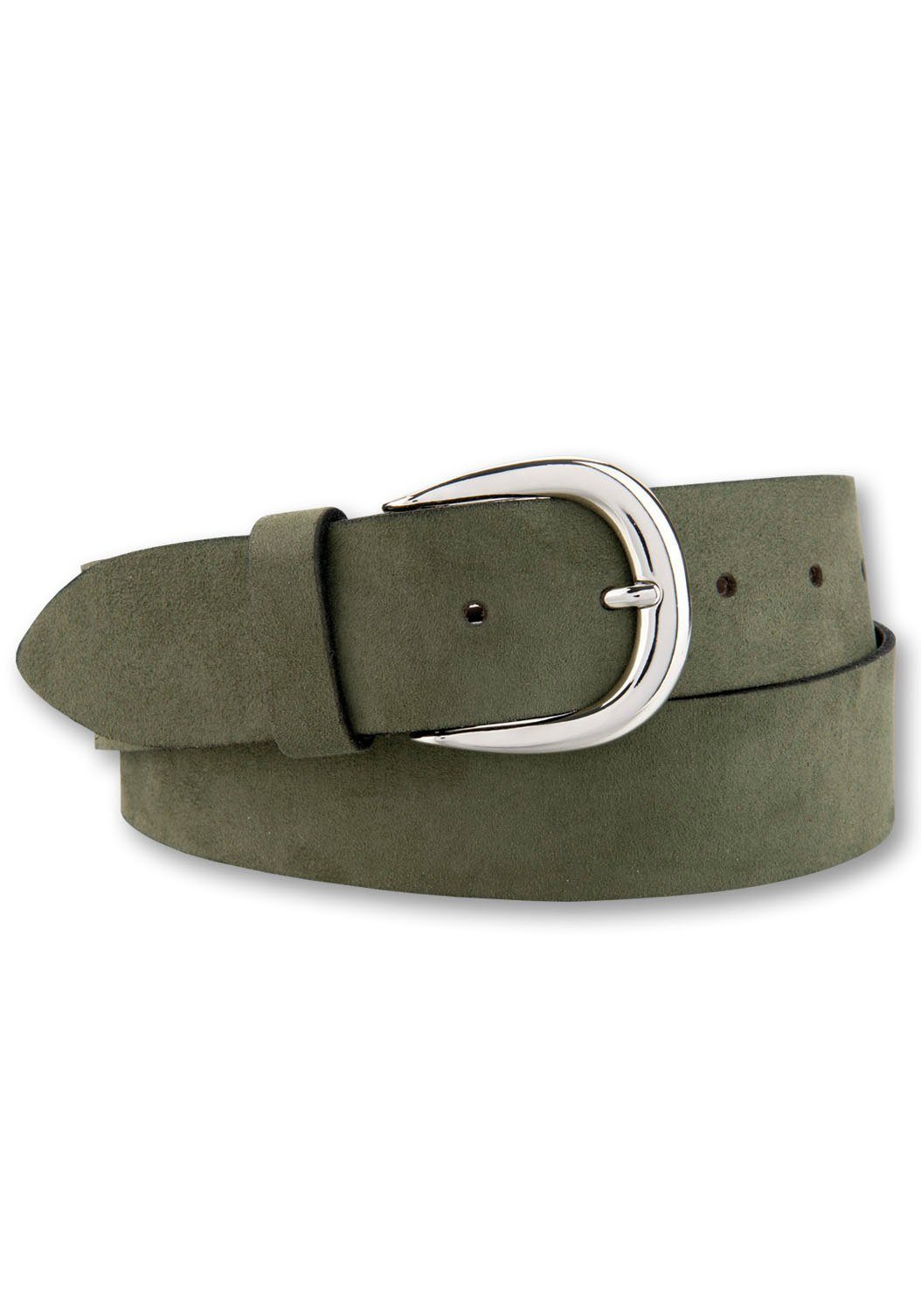 BERND GÖTZ Leren riem in brede klassieke look, suède