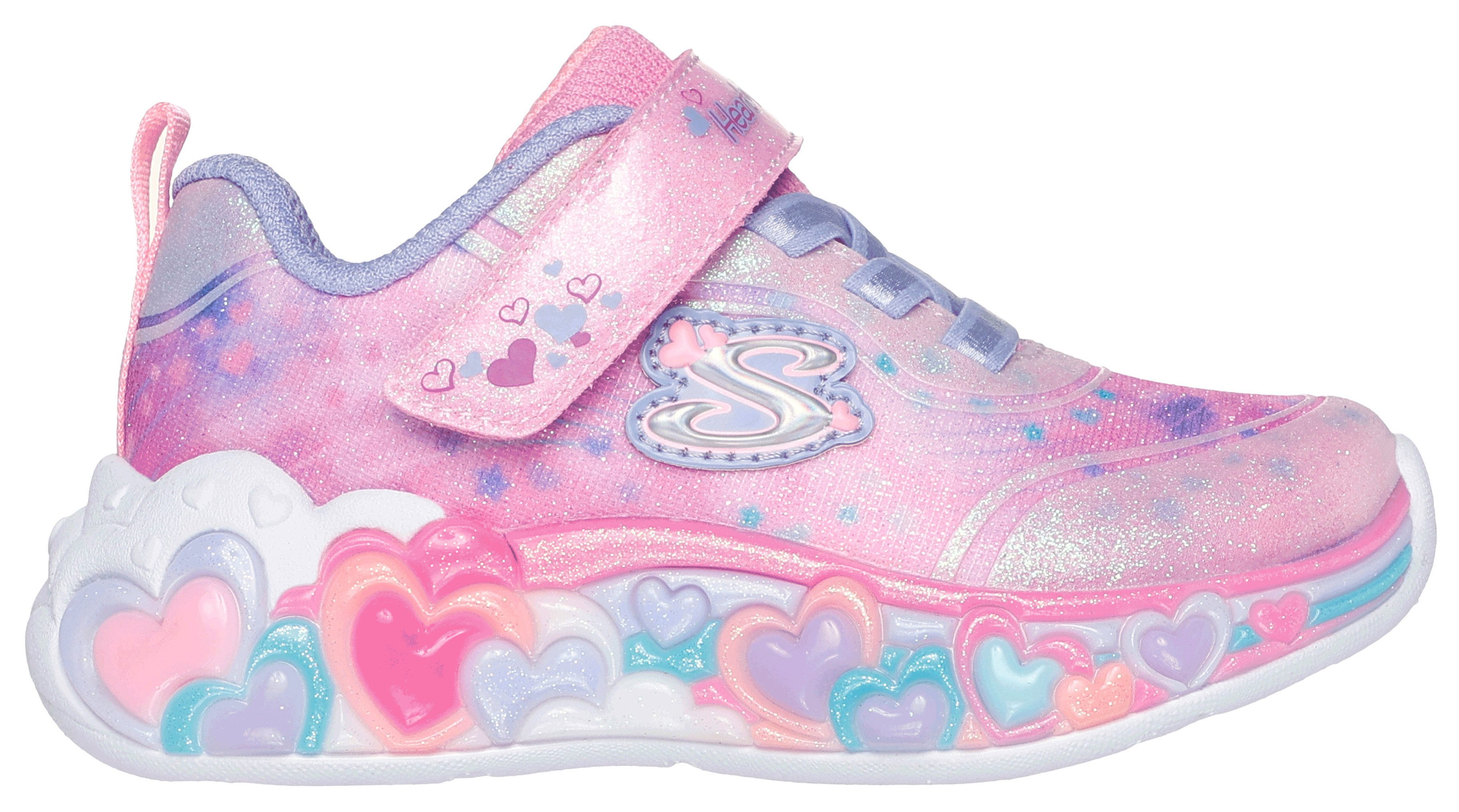 Skechers Babyschoentjes ETERNAL HEART LIGHTS , blink,-klittenbandschoen met hart-applicatie, maat sjabloon om te downloaden