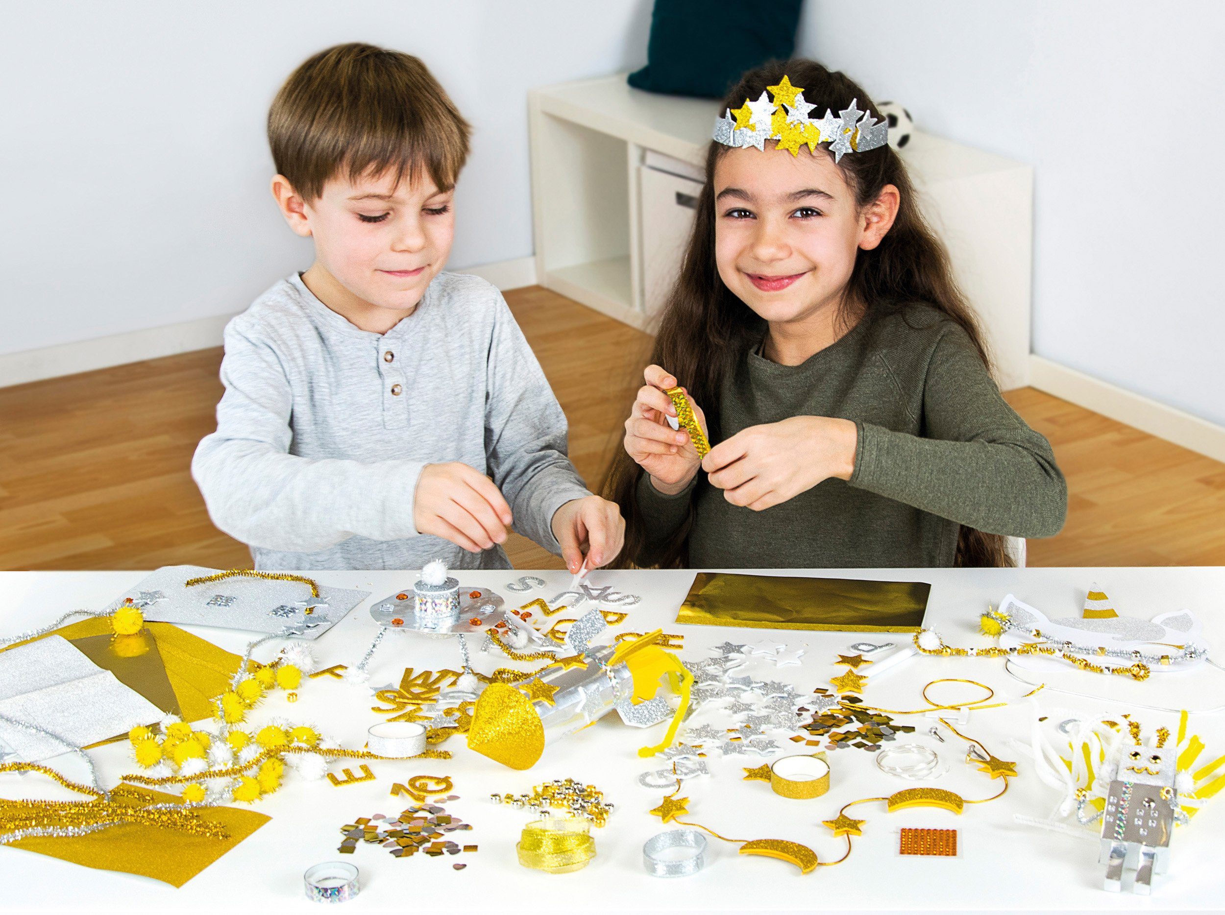 Lena® Knutselset Knutselkoffer goud & zilver
