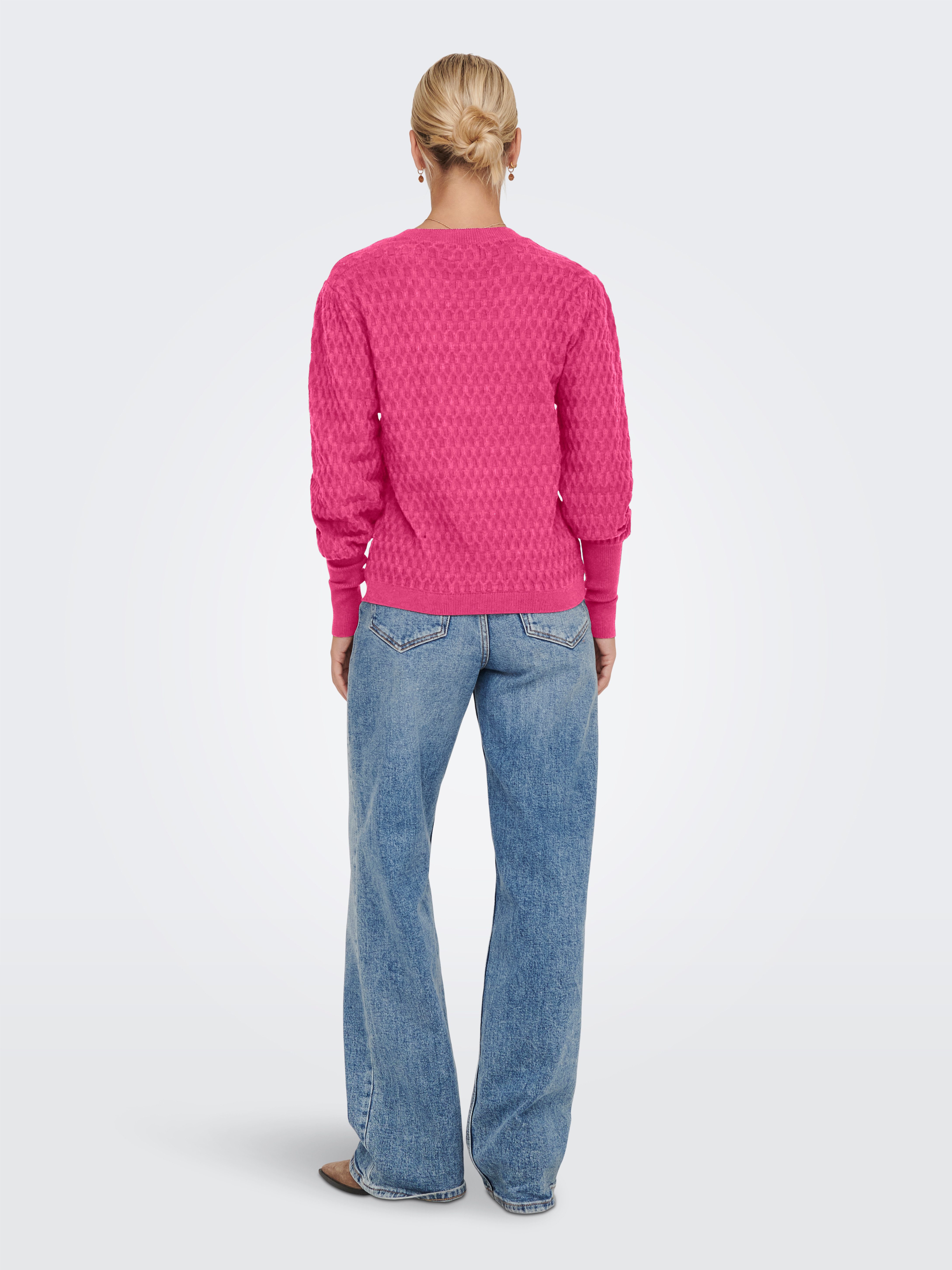 Only Trui met ronde hals ONLFAYE LIFE L/S PULLOVER KNT NOOS