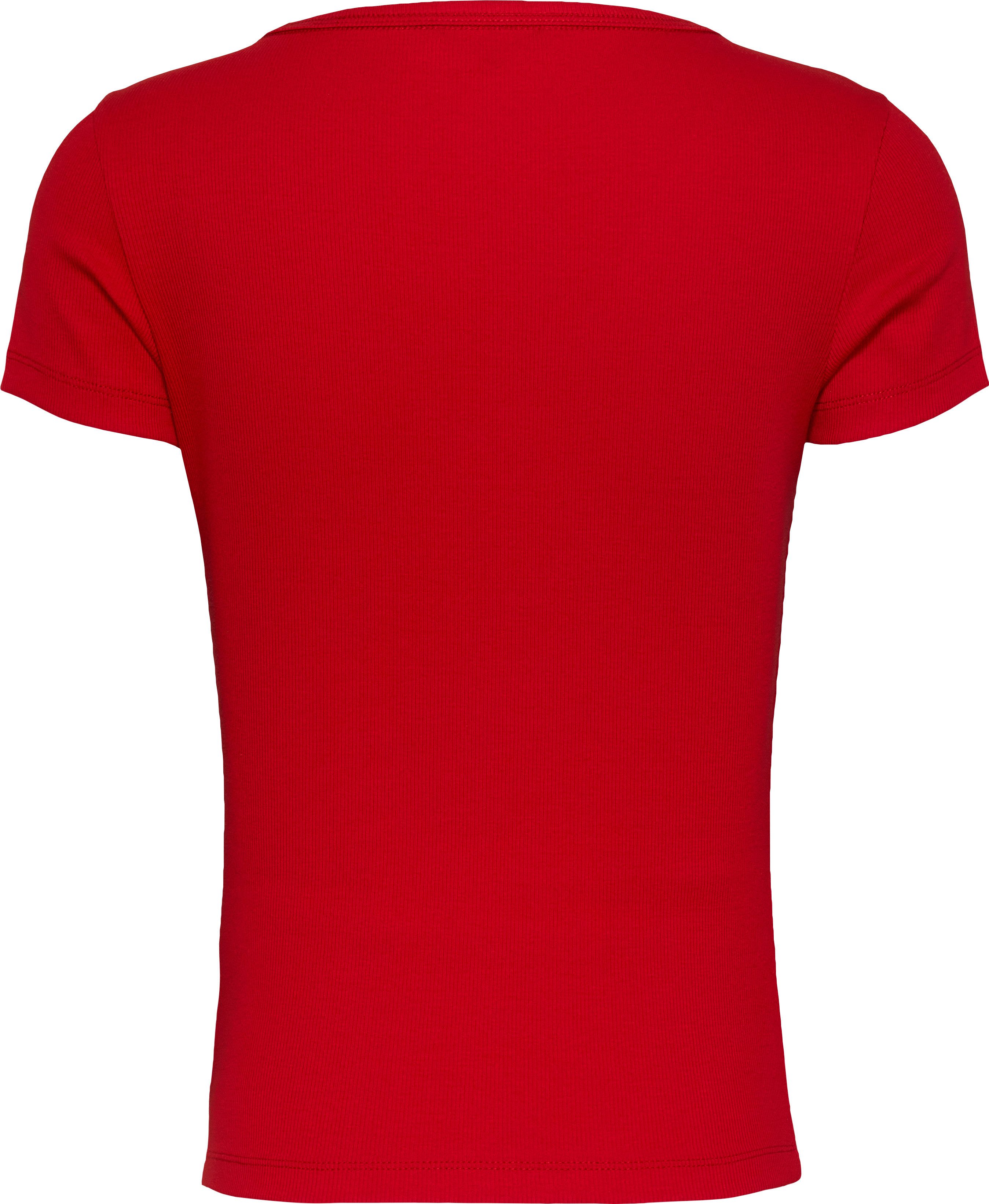 TOMMY JEANS T-shirt Slim Essential Rib V-Neck Rippshirt