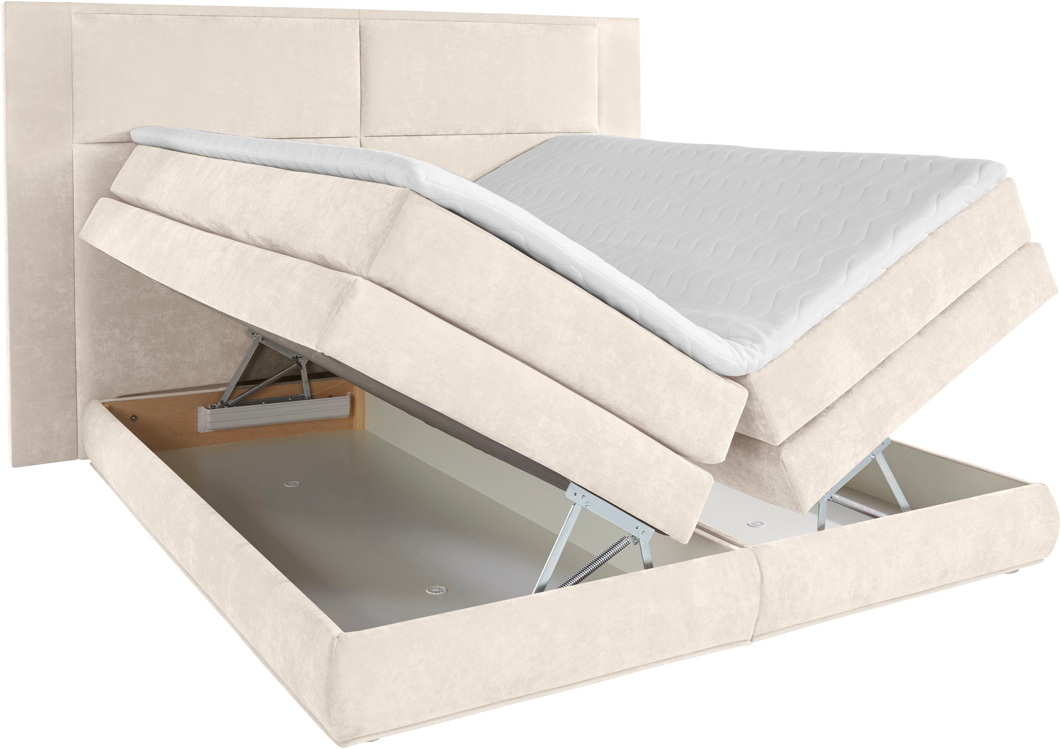 COLLECTION AB Boxspring Copenhagen inclusief bedkist, topmatras, naar keuze met ledverlichting