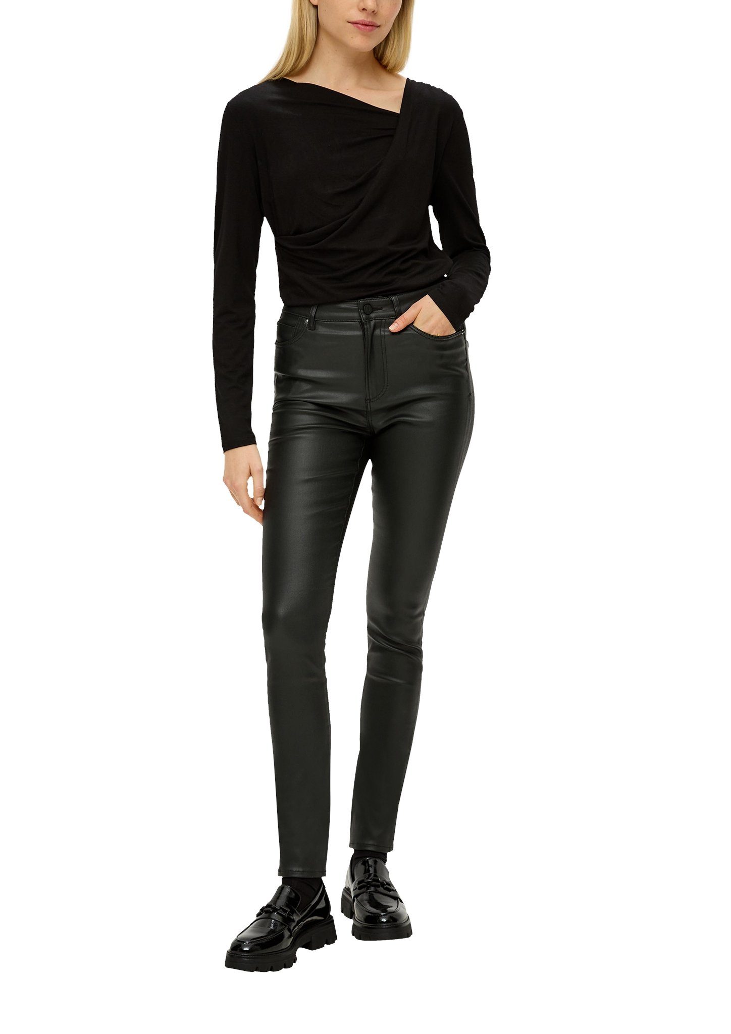 s.Oliver Skinny fit jeans in glanzende look