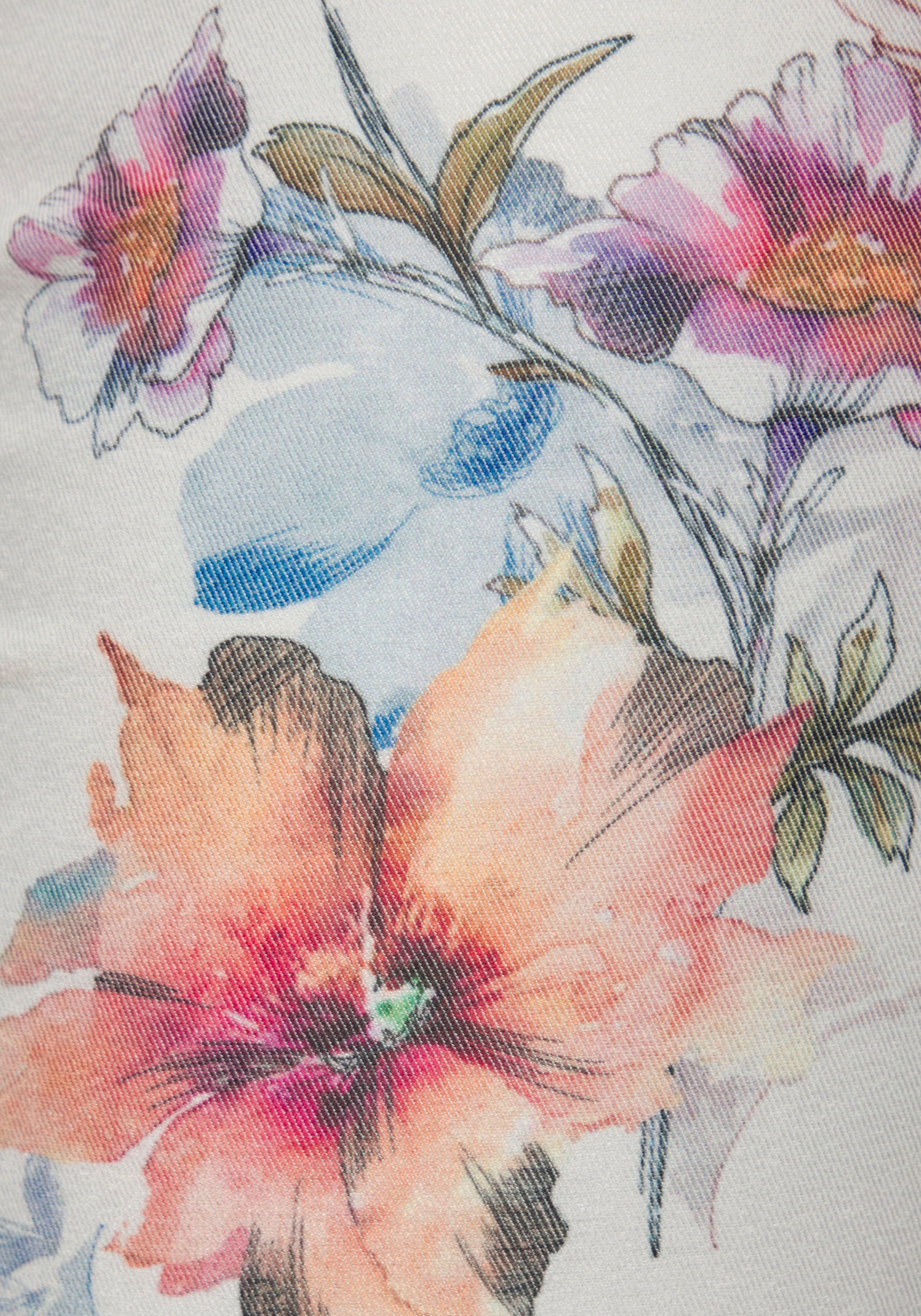 Lascana 7 8-jegging met bloemenprint skinny jeans van elastische katoenmix