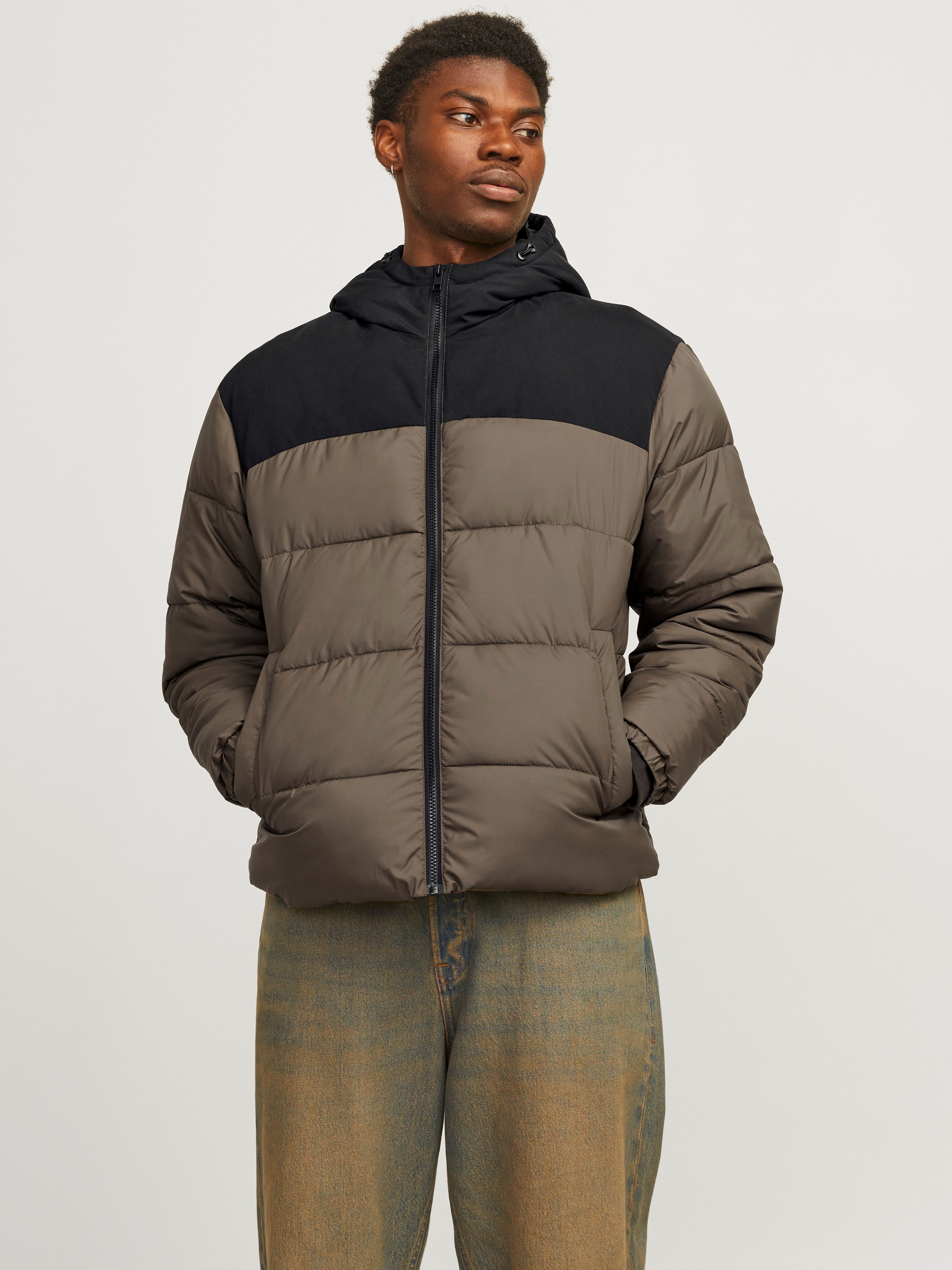 Jack & Jones Gewatteerde jas JJMOON HOOD PUFFER heren winterjassen maat M groen
