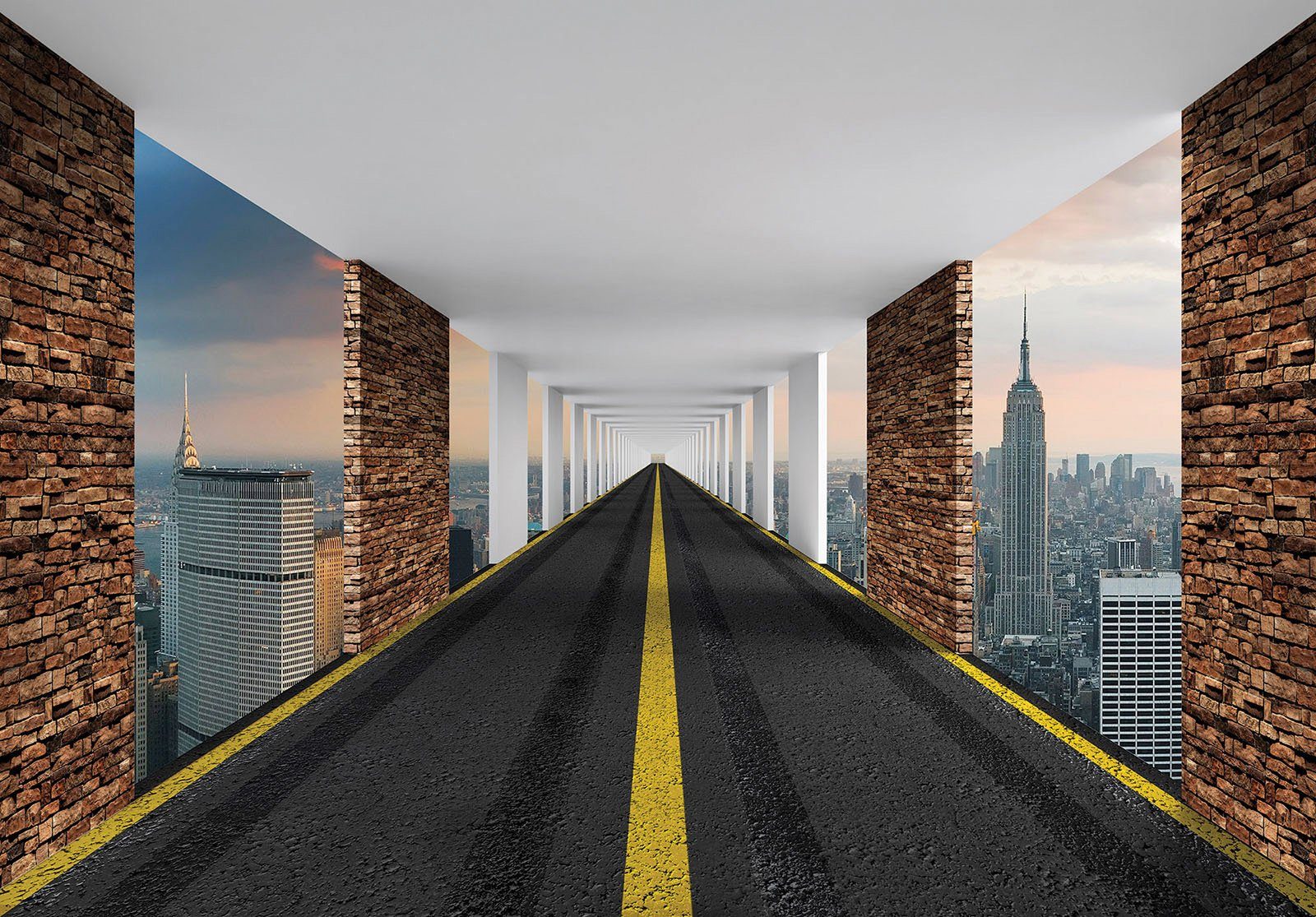 Consalnet Vliesbehang Straat 3D New York verschillend motiefformaten, voor het kantoor of woonkamer