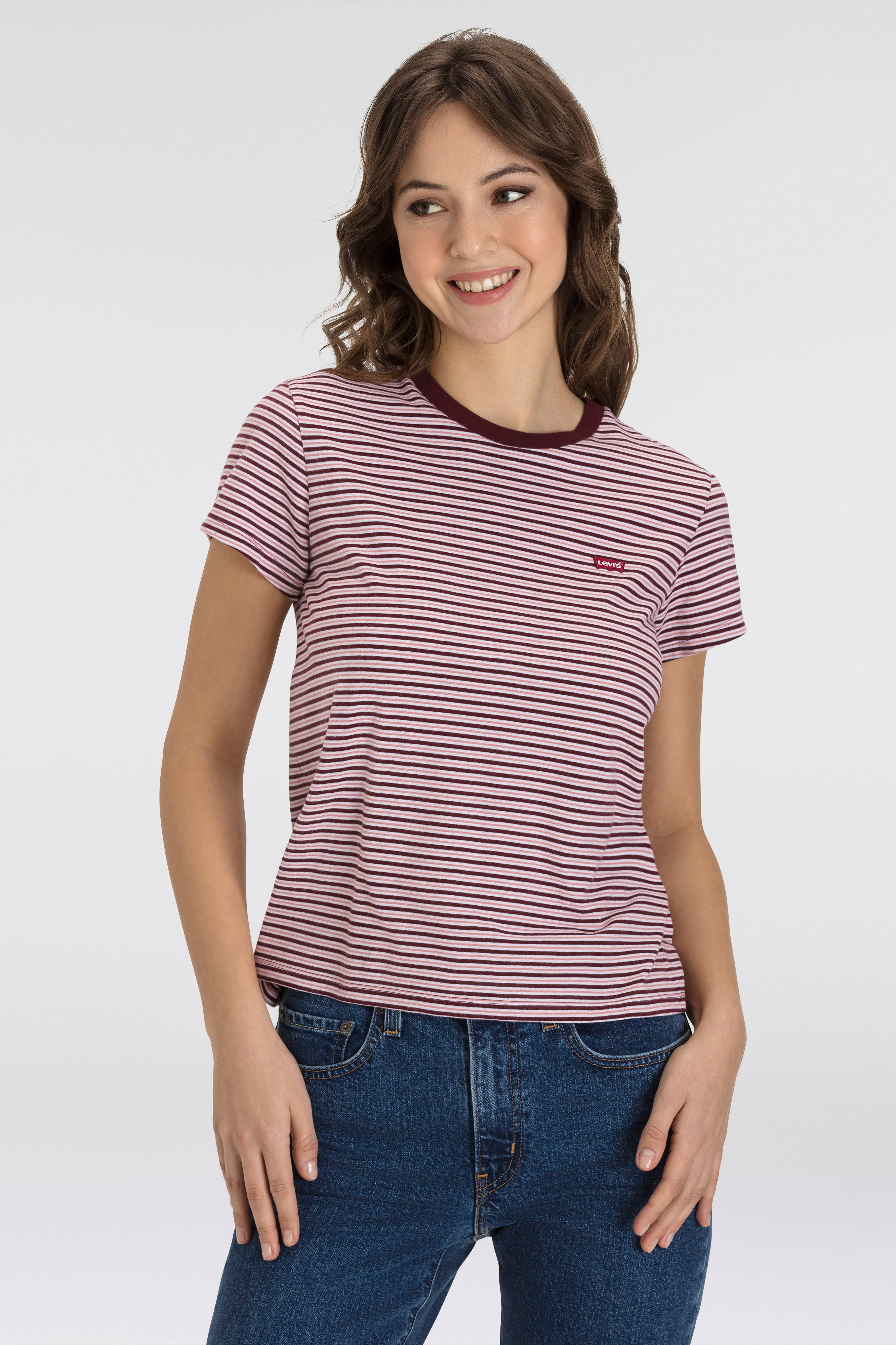 Levi's T-shirt The Perfect Tee met klein logoborduursel dames t-shirts maat S (36)