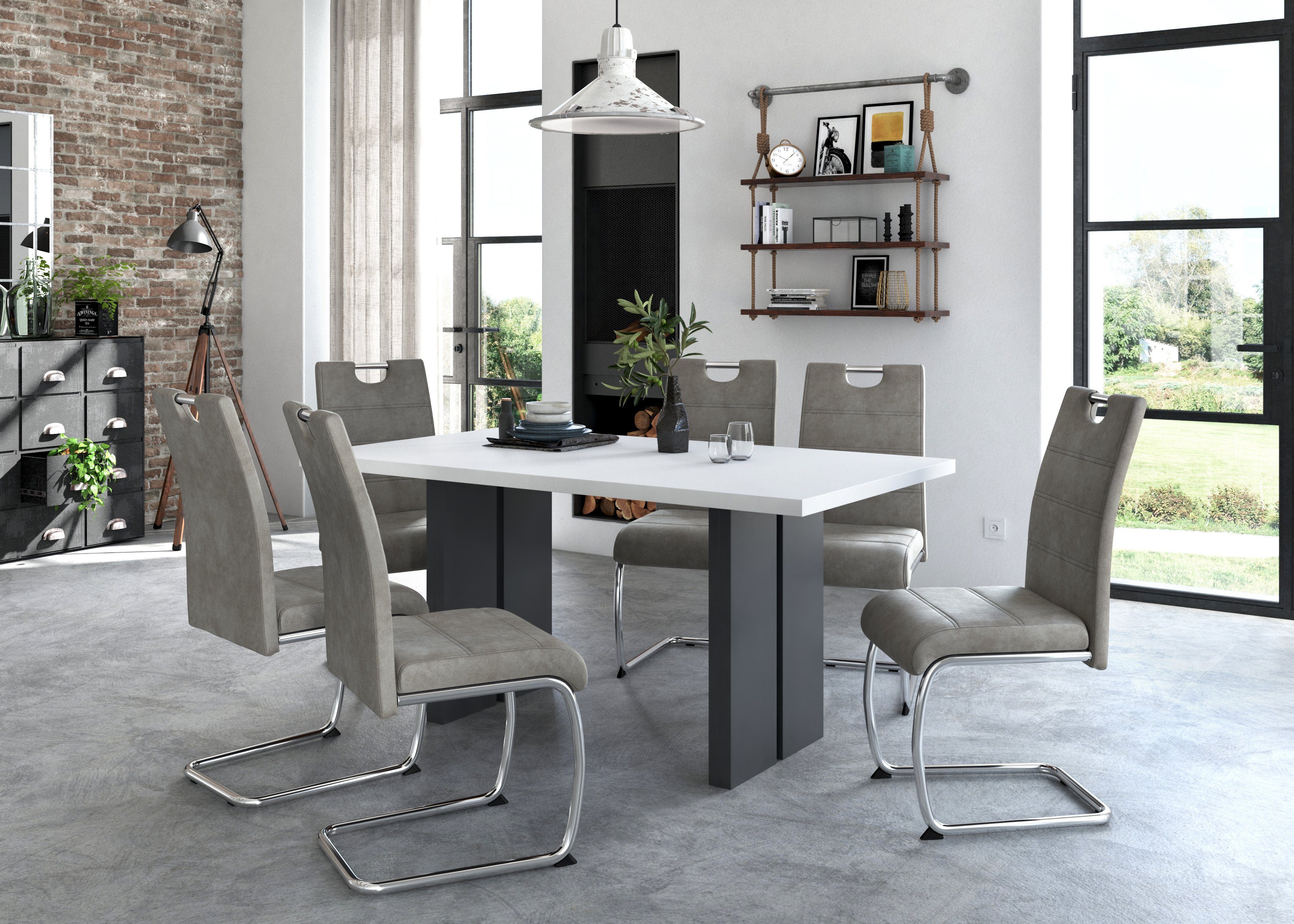 HELA Vrijdragende stoel Flora, eetkamerstoelen Vrijdragende stoel set: 1, 2 of 4 stuks, hoog zitcomfort