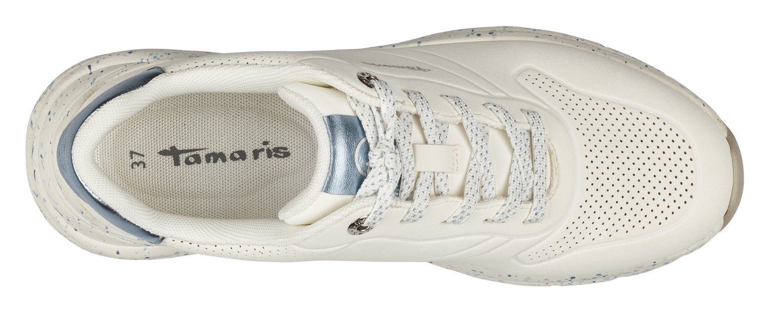 Tamaris Sneakers met gespikkelde zool, vrijetijdsschoen, lage schoen, veterschoen