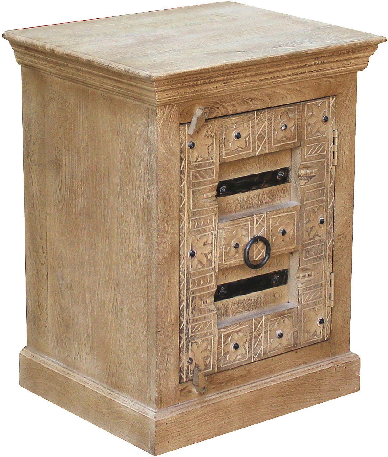 SIT Nachtkastje Daipur met luxueus houtsnijwerk