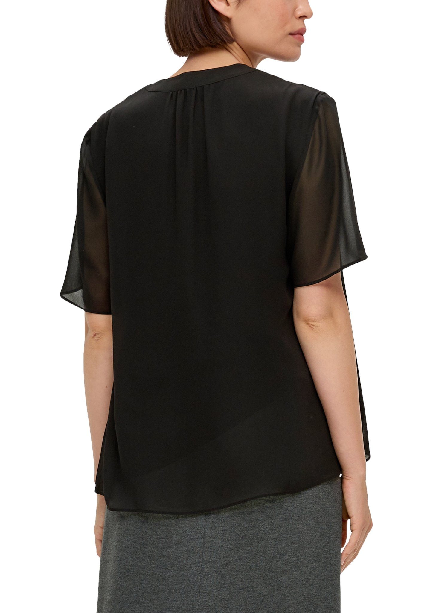 s.Oliver BLACK LABEL Shirtblouse met ingelegde plooi voor