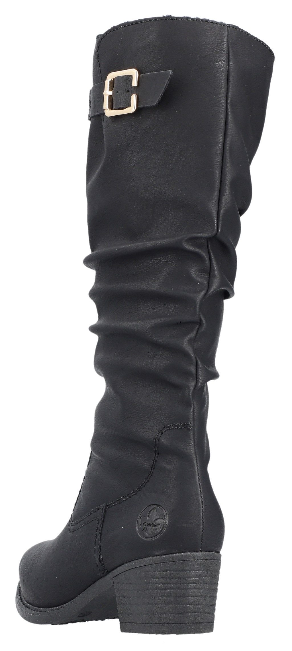Rieker Winterlaarzen , lange laarzen, blokhak, binnenrits, slouchy schacht