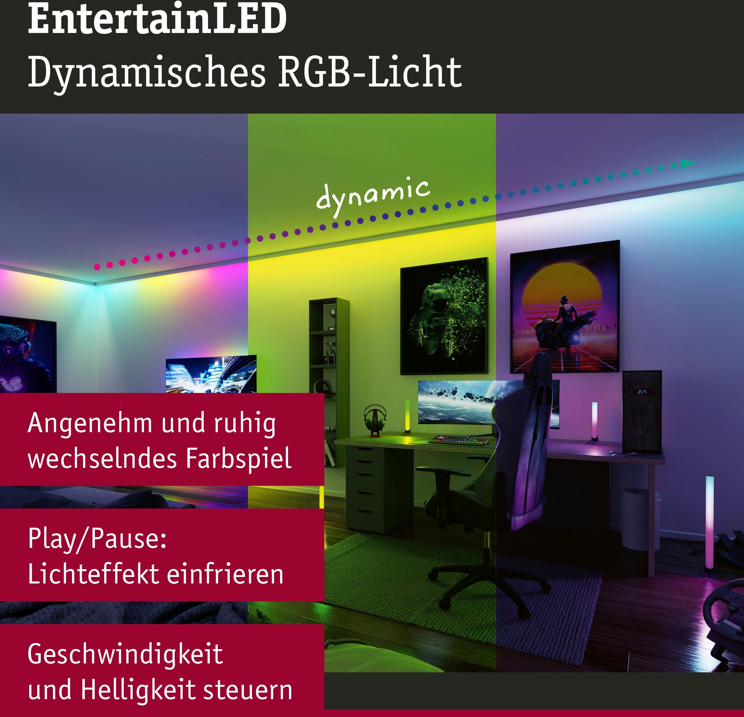 Paulmann Led-strepen Dynamic Rainbow RGB 5m 10,5W 60LEDs/m 15VA (1 stuk)