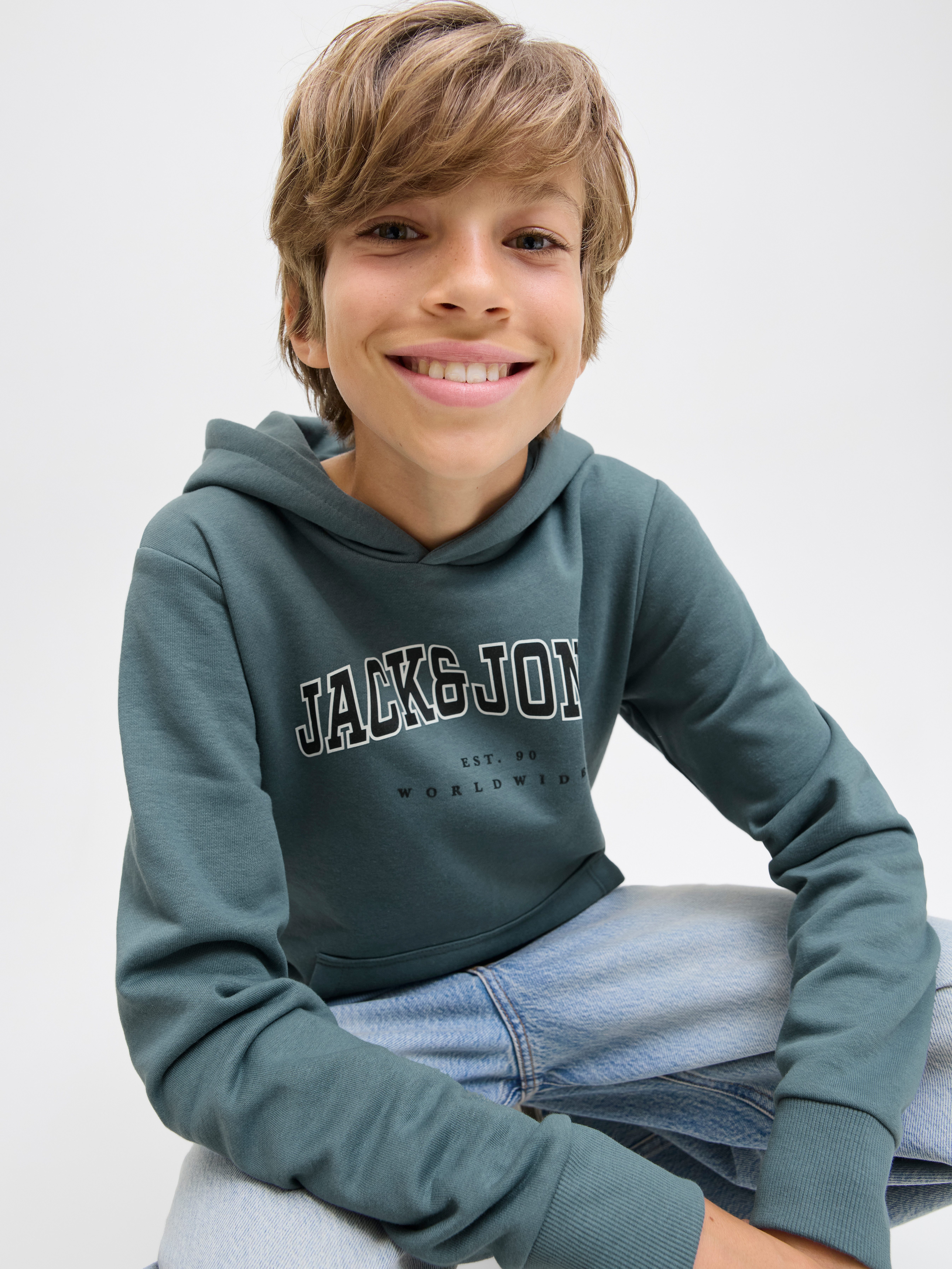 Jack & Jones Junior Hoodie JJECALEB VARSITY SWEAT HOOD NOOS JNR
