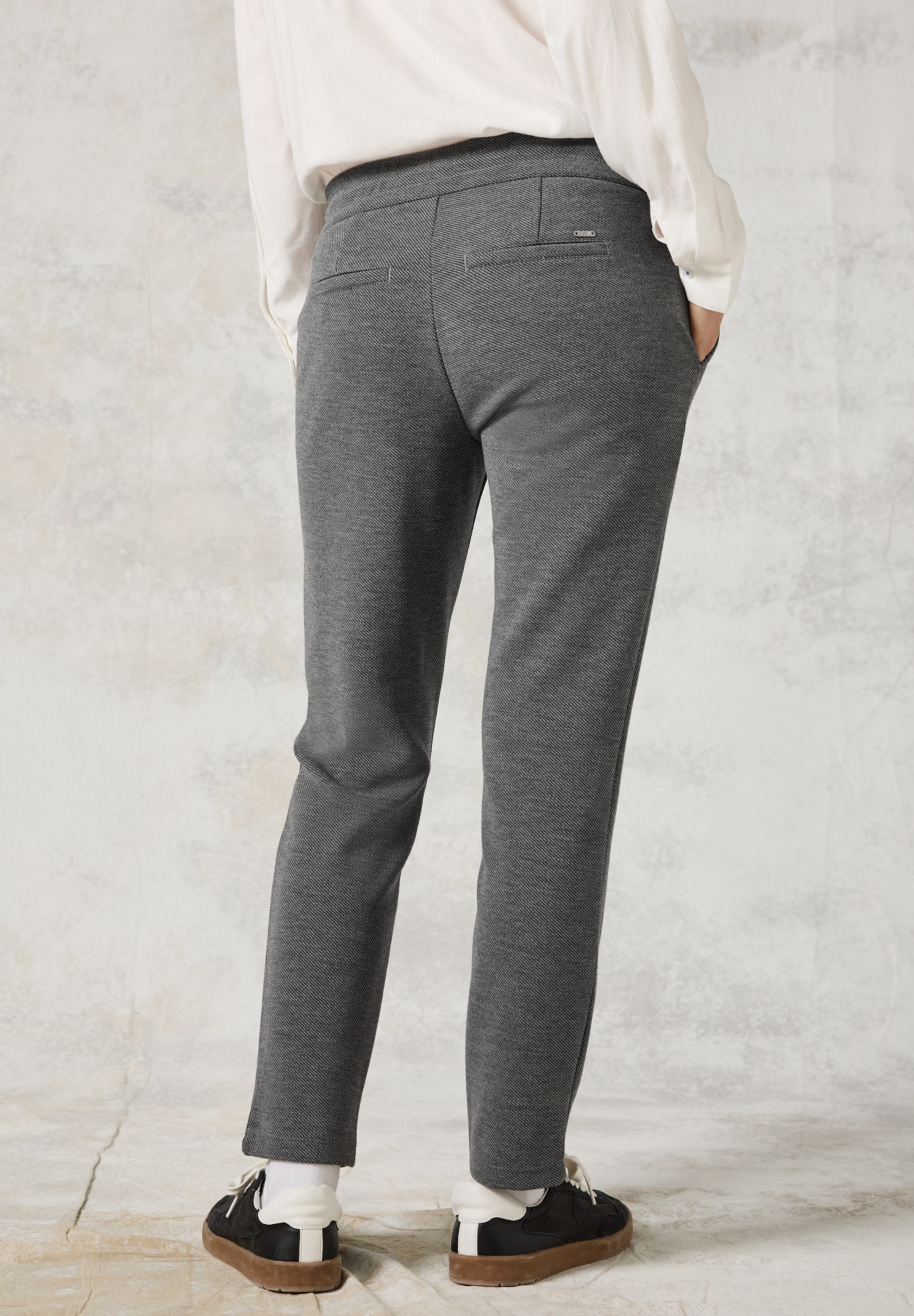 Cecil Stoffen broek in gemêleerde tricot-look