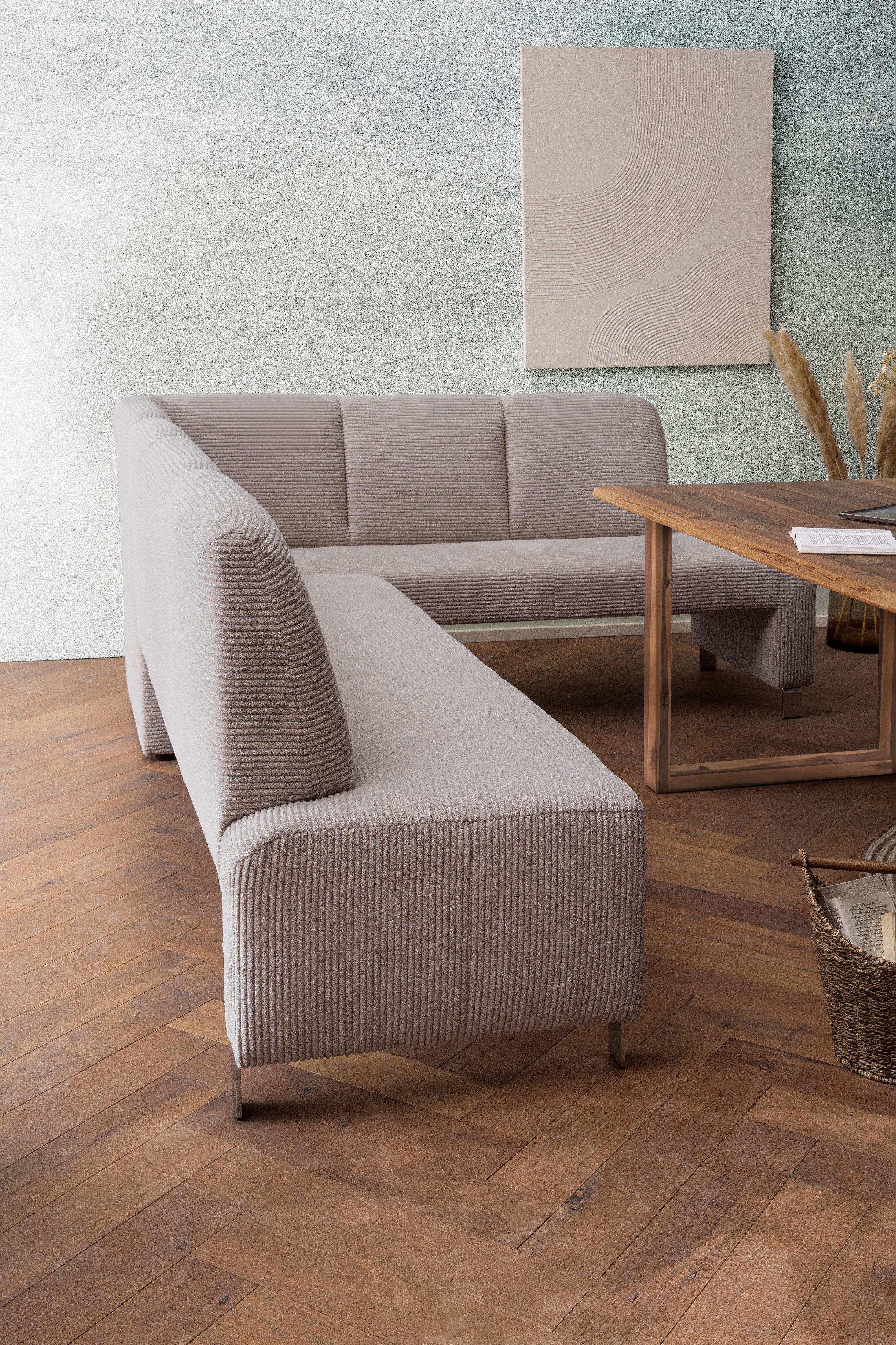 exxpo - sofa fashion Hoekbank Intenso, modern, keuze uit leer of textiel, 264/197 cm (B/D) hoge bodemvrijheid, vrij in de ruimte te plaatsen, hoog zitcomfort