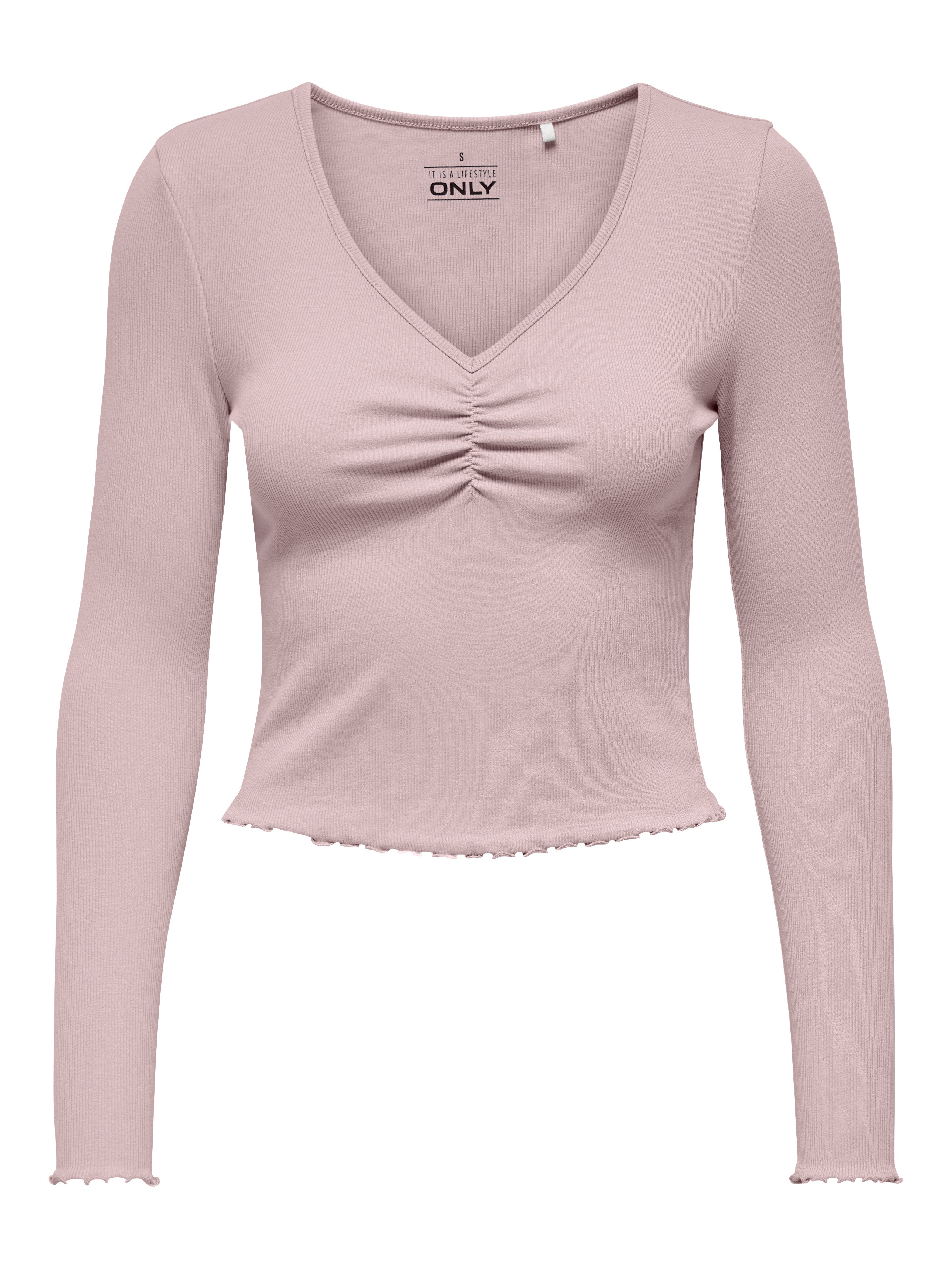 Only Shirt met lange mouwen ONLBETTY L/S V-NECK TOP CC JRS
