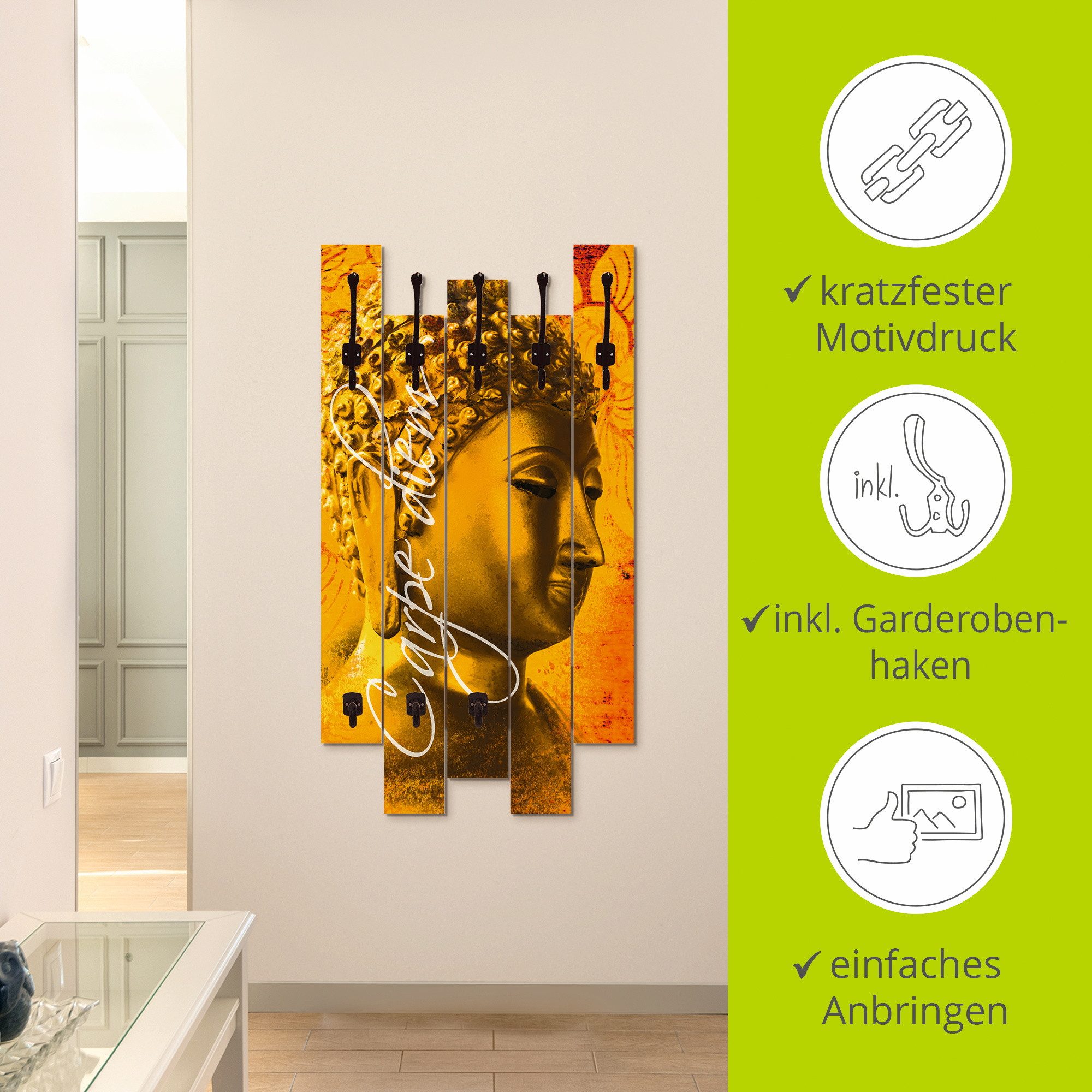 Artland Kapstok Boeddha Goldstatue gedeeltelijk gemonteerd