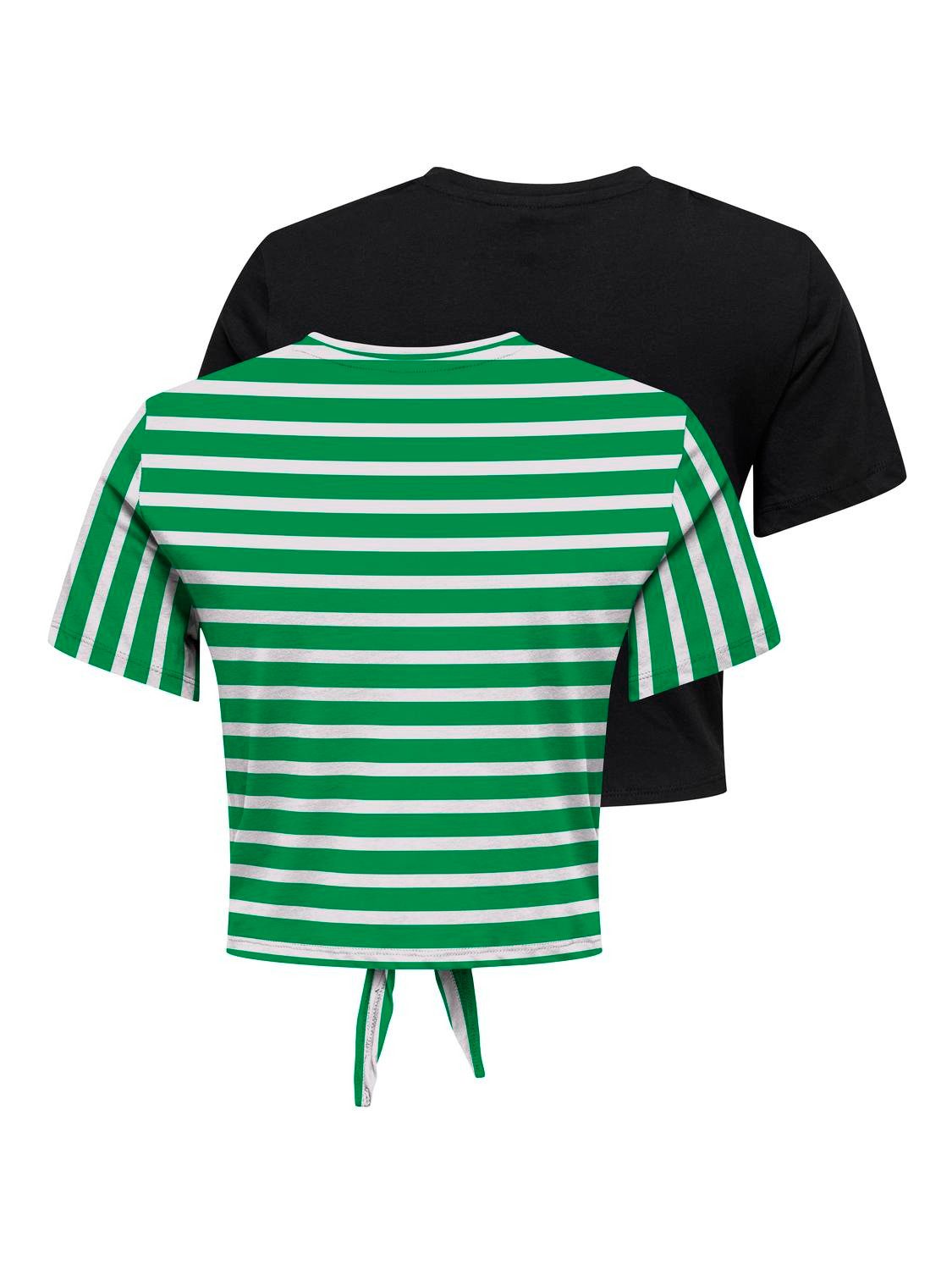 Only Shirt met korte mouwen ONLMAY LIFE S S SHORT KNOT TOP BOX 2PACK (set 2-delig)