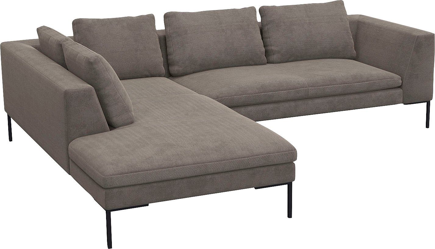 FLEXLUX Hoekbank Loano, supercomfortabel zitcomfort door koudschuim in de zitting moderne bank, vrij in de ruimte te plaatsen, losse kussens, l-vorm
