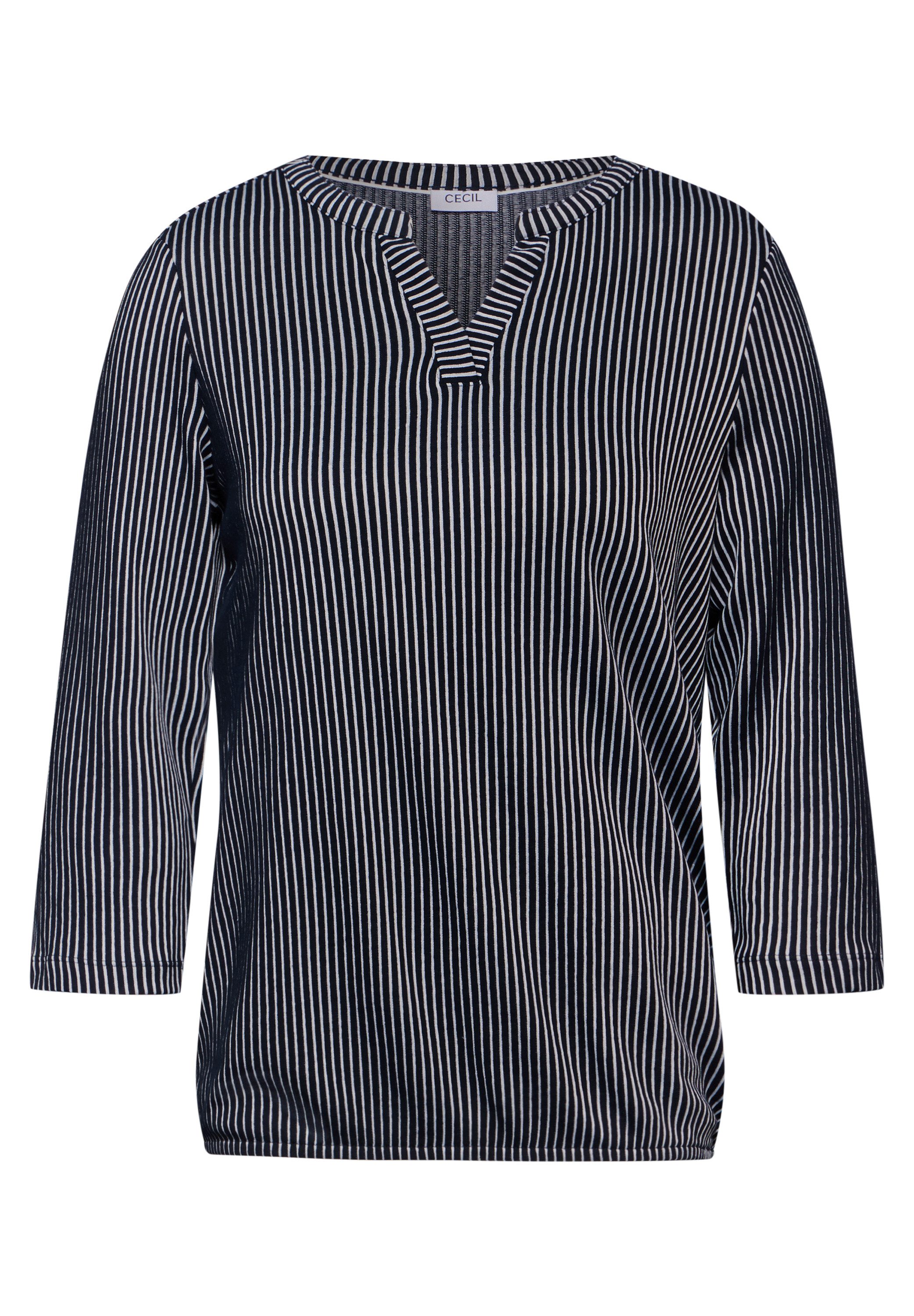 Cecil Shirt met 3/4 mouwen in tunika-look, met gespleten ronde hals