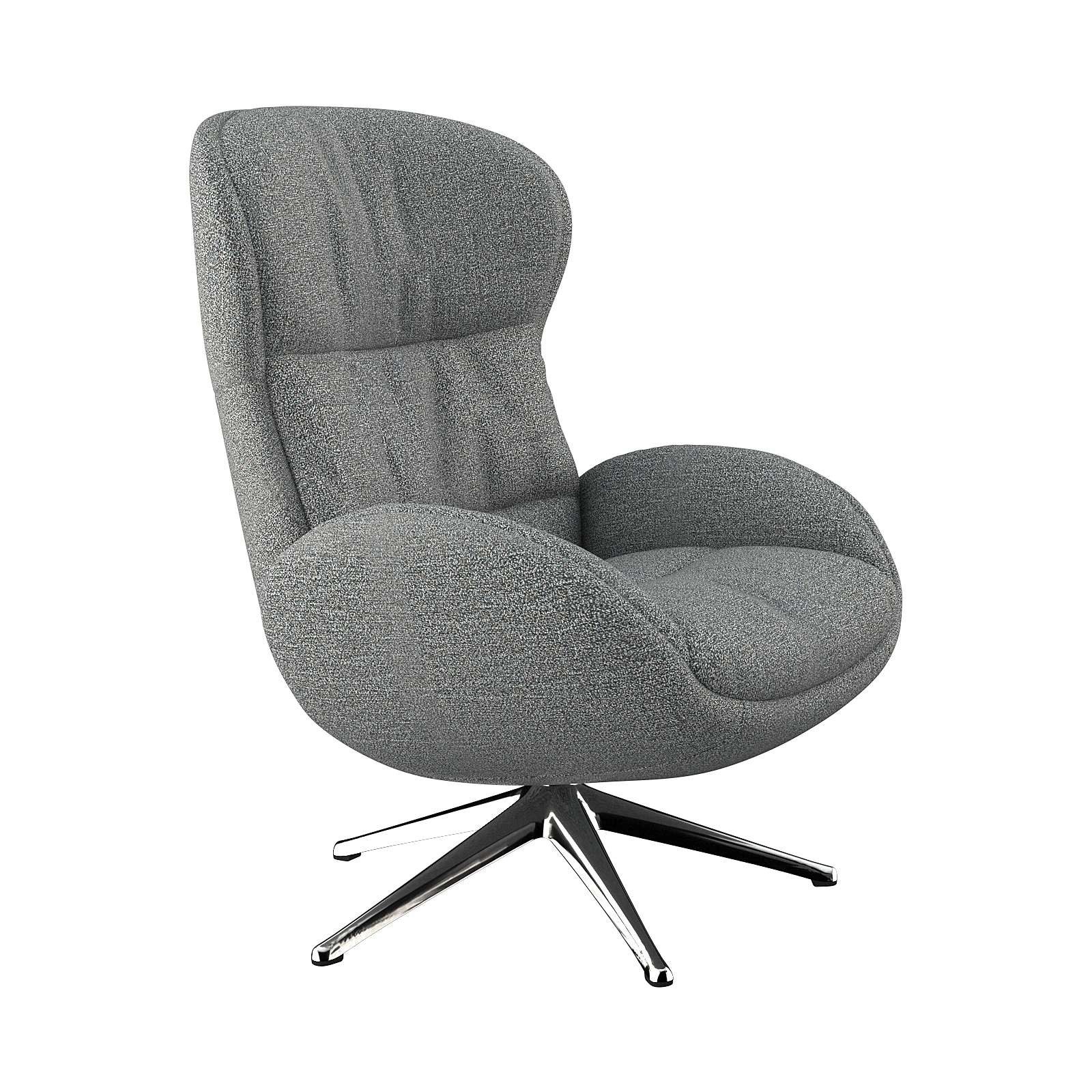 FLEXLUX Relaxfauteuil Haze, TV-stoel, fauteuil, stoffeerstoel Rugdeelverstelling, draaibaar, voet van aluminium tv-fauteuils maat Bouclé blauw