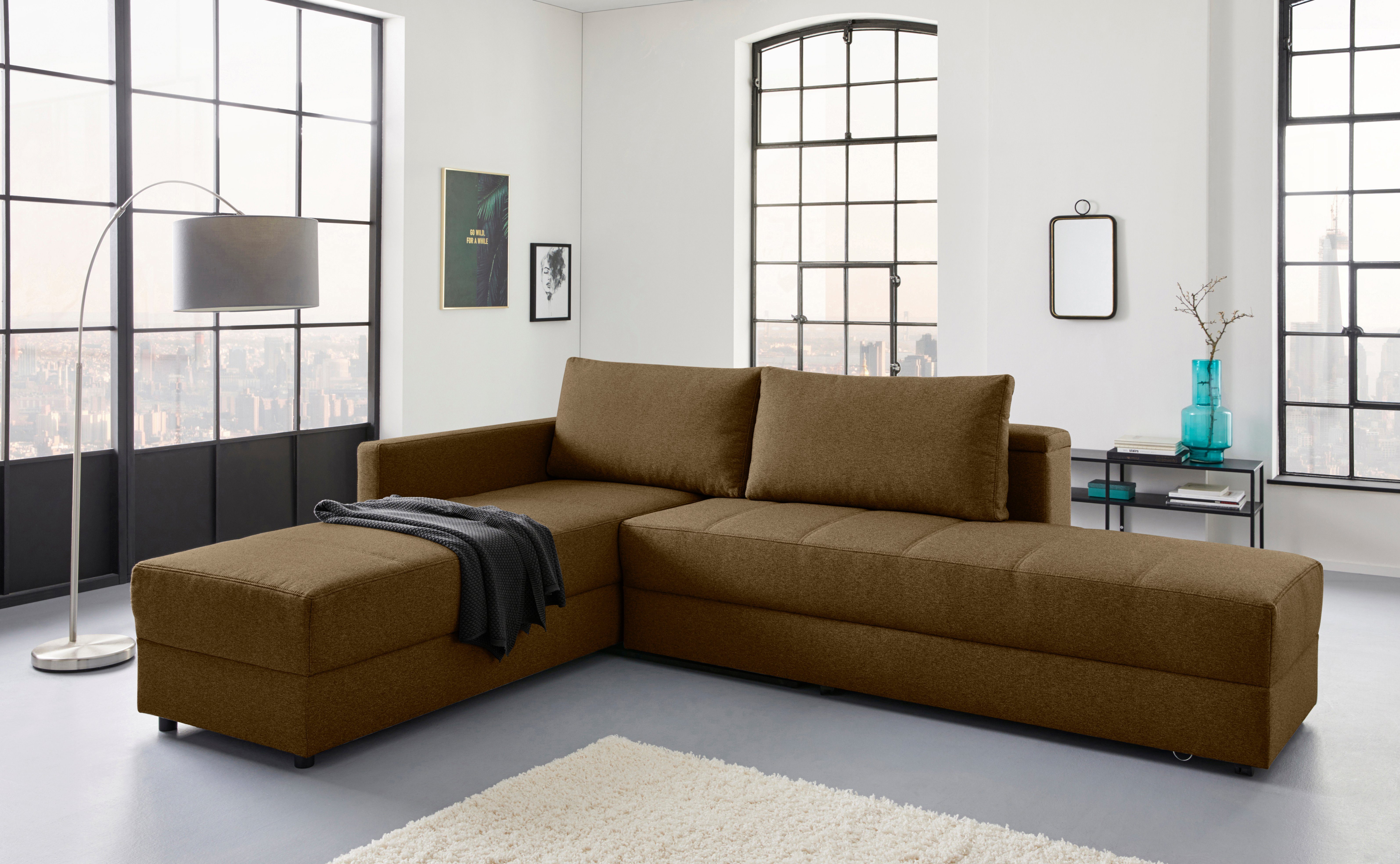 LOOKS BY WOLFGANG JOOP Hoekbank LooksIII L-vorm door draaifunctie tot bed verwisselbaar, inclusief opbergvak