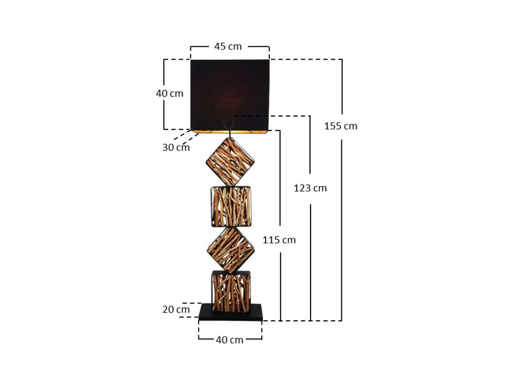 SalesFever Staande lamp Drijfhout Scherm binnenin goudkleur (1 stuk)