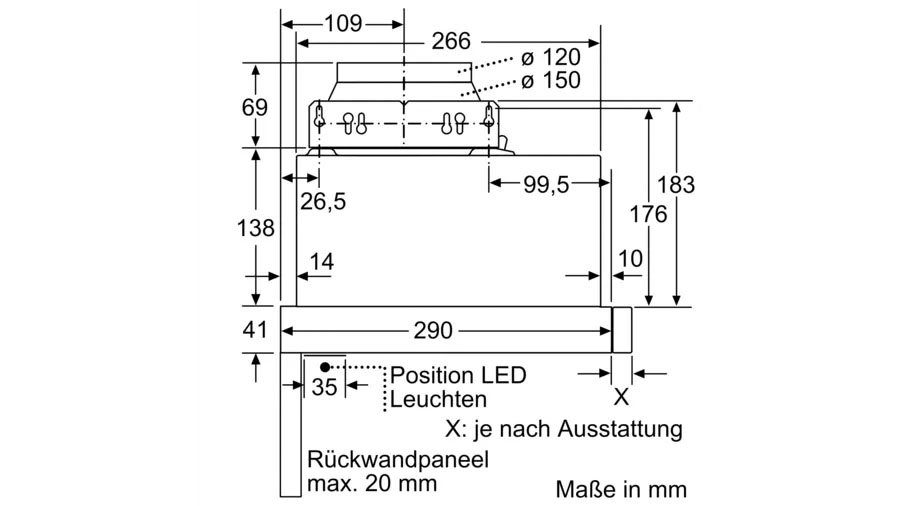 Constructa Vlakscherm-afzuigkap CD30976 (1 stuk)