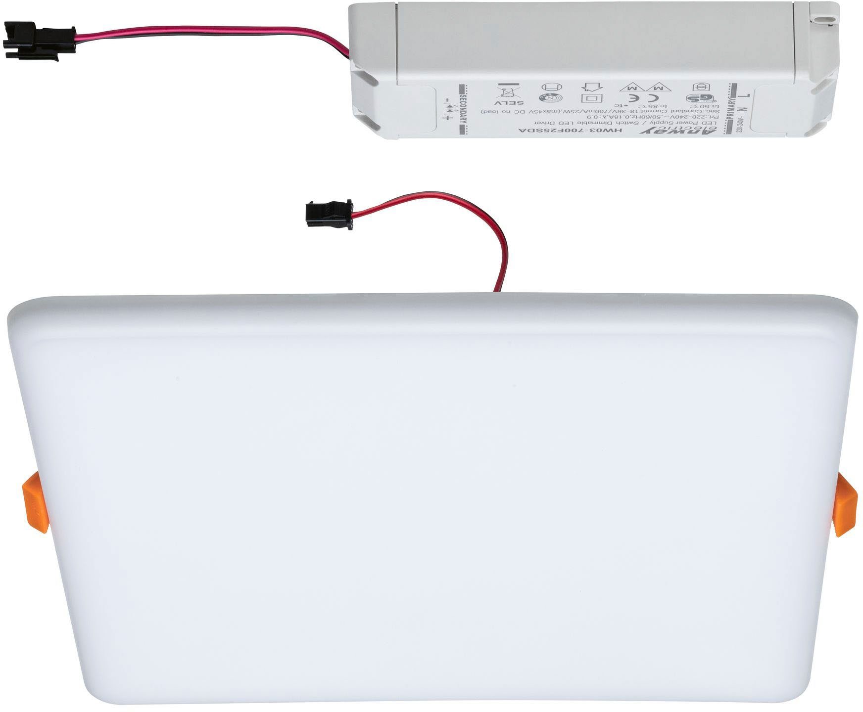 Paulmann Ledinbouwlamp Veluna VariFit IP44 3-Staps-dimbaar vierkant 215x215mm 22W 4.000K Satin LED inbouwpaneel IP44 3-traps dimbaar vierkant 215x215mm 22W 4.000K satin (1 stuk)