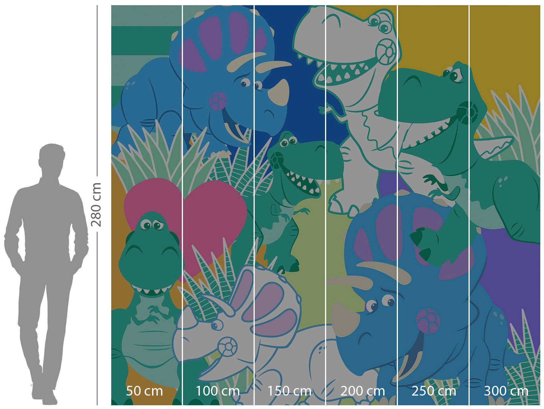 Komar Vliesbehang Digitale print vlies - Toy Story Rex and Trixie - Afmeting 300 x 280 cm