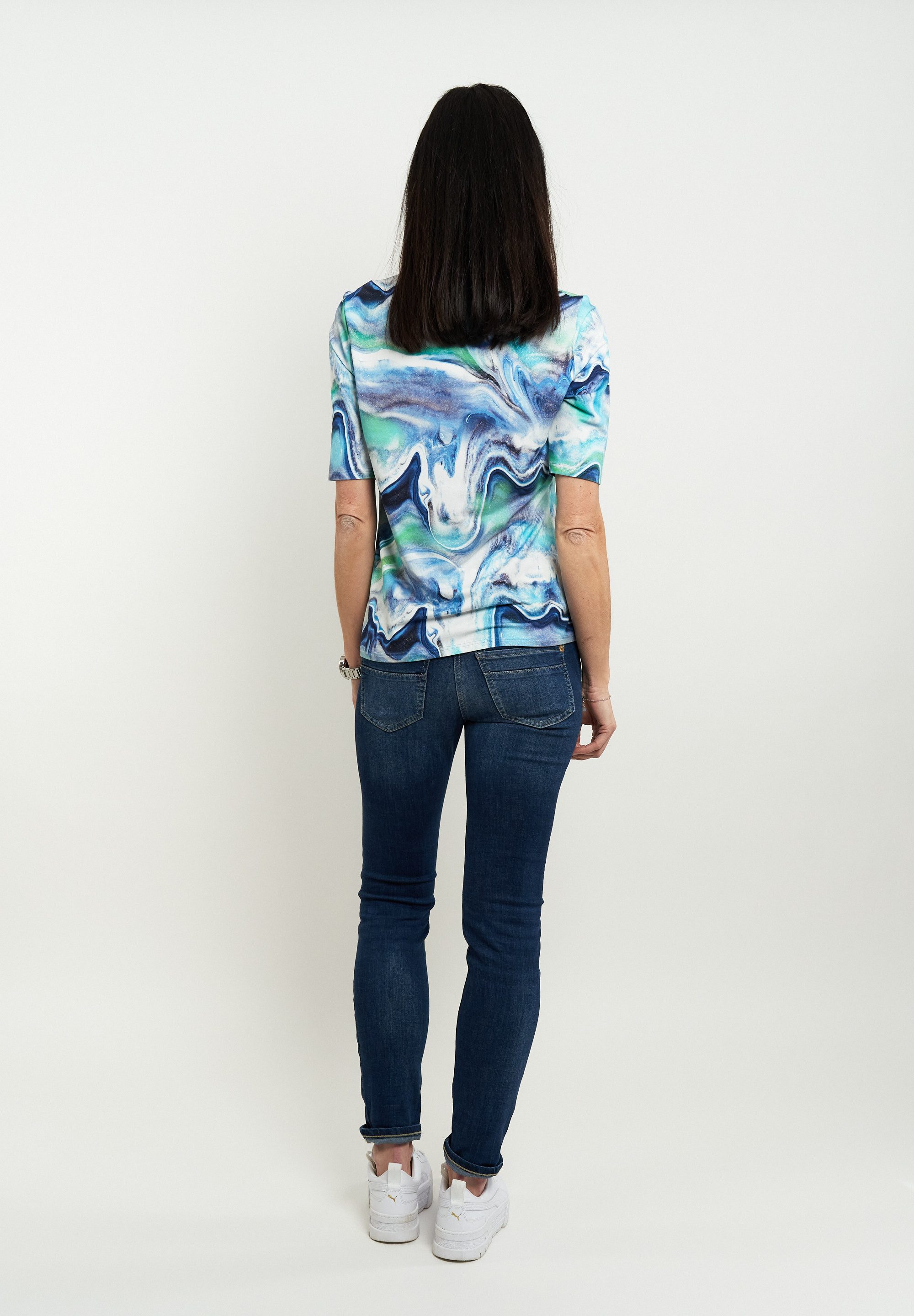 Seidel Moden Shirt met korte mouwen met all-over print, made in germany