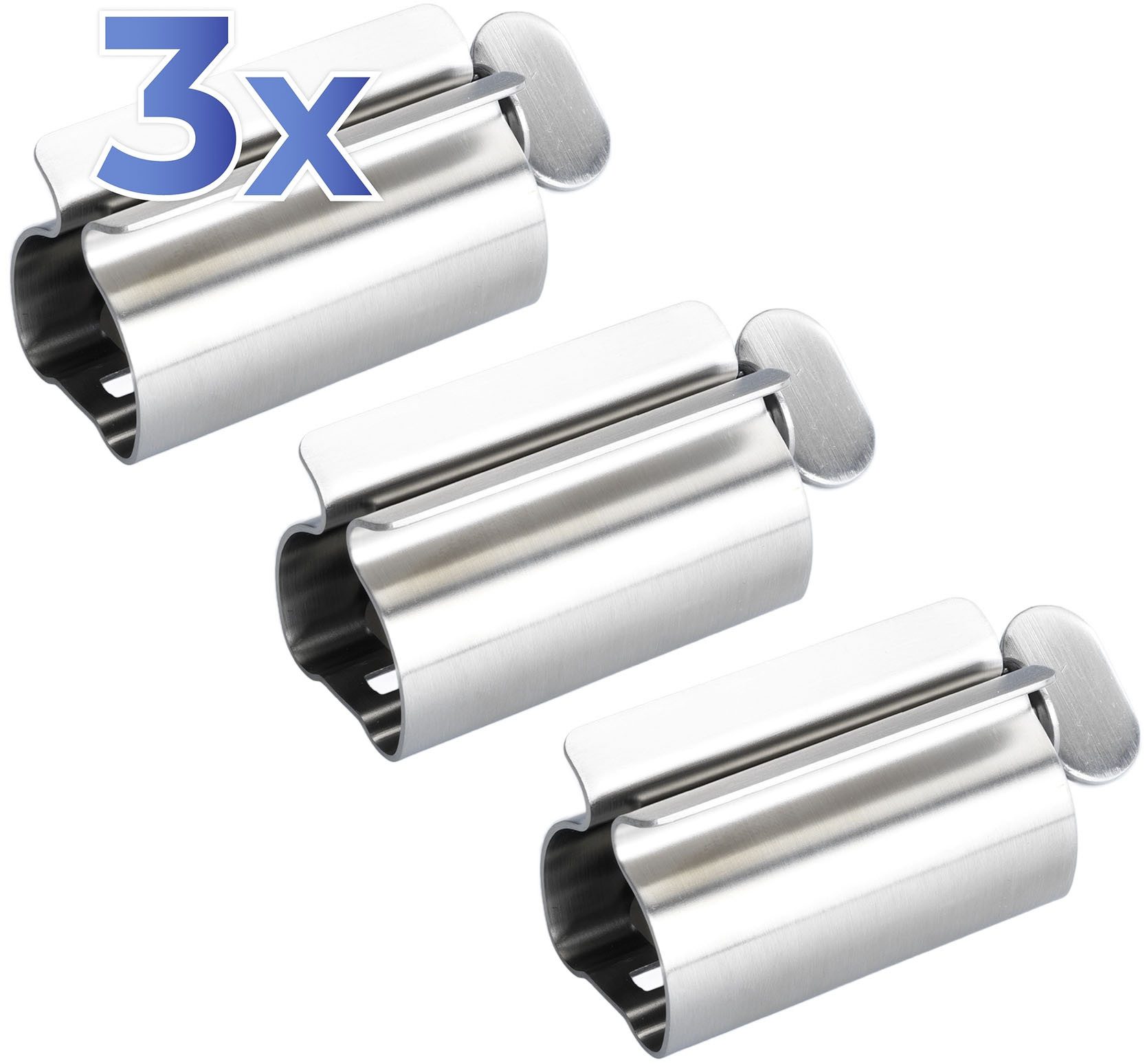 Maximex Tubeknijper Tubenpers RVS met staand functie, voor tandpasta-, crème- & voedsel tubes (set, 3 stuks)