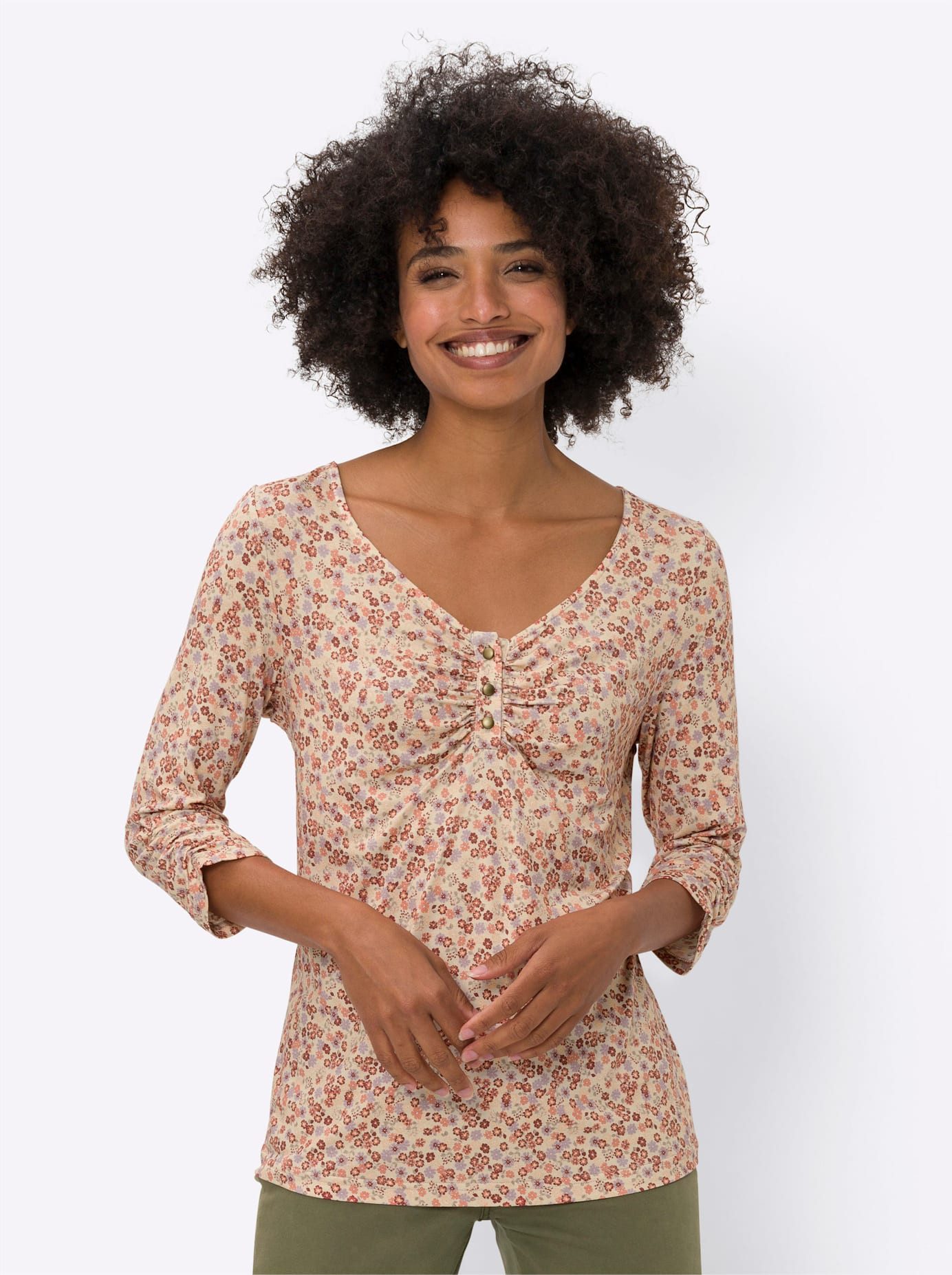 heine Shirt met 3/4 mouwen Gedessineerd shirt (1-delig)