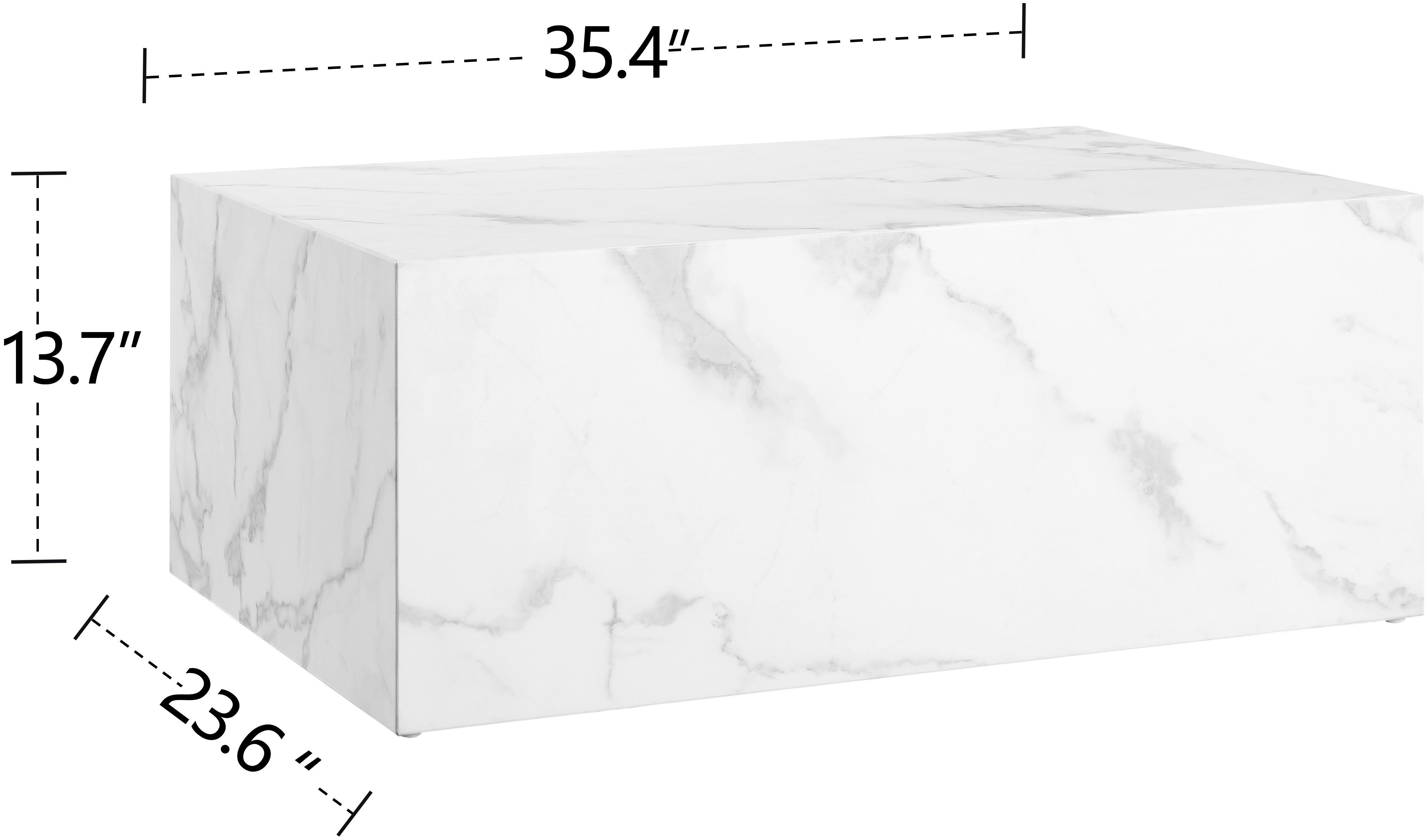 SalesFever Salontafel Almeria bijzettafel B/D 90/60 cm rechthoekig 90x60 cm, in marmerlook gefolieerd