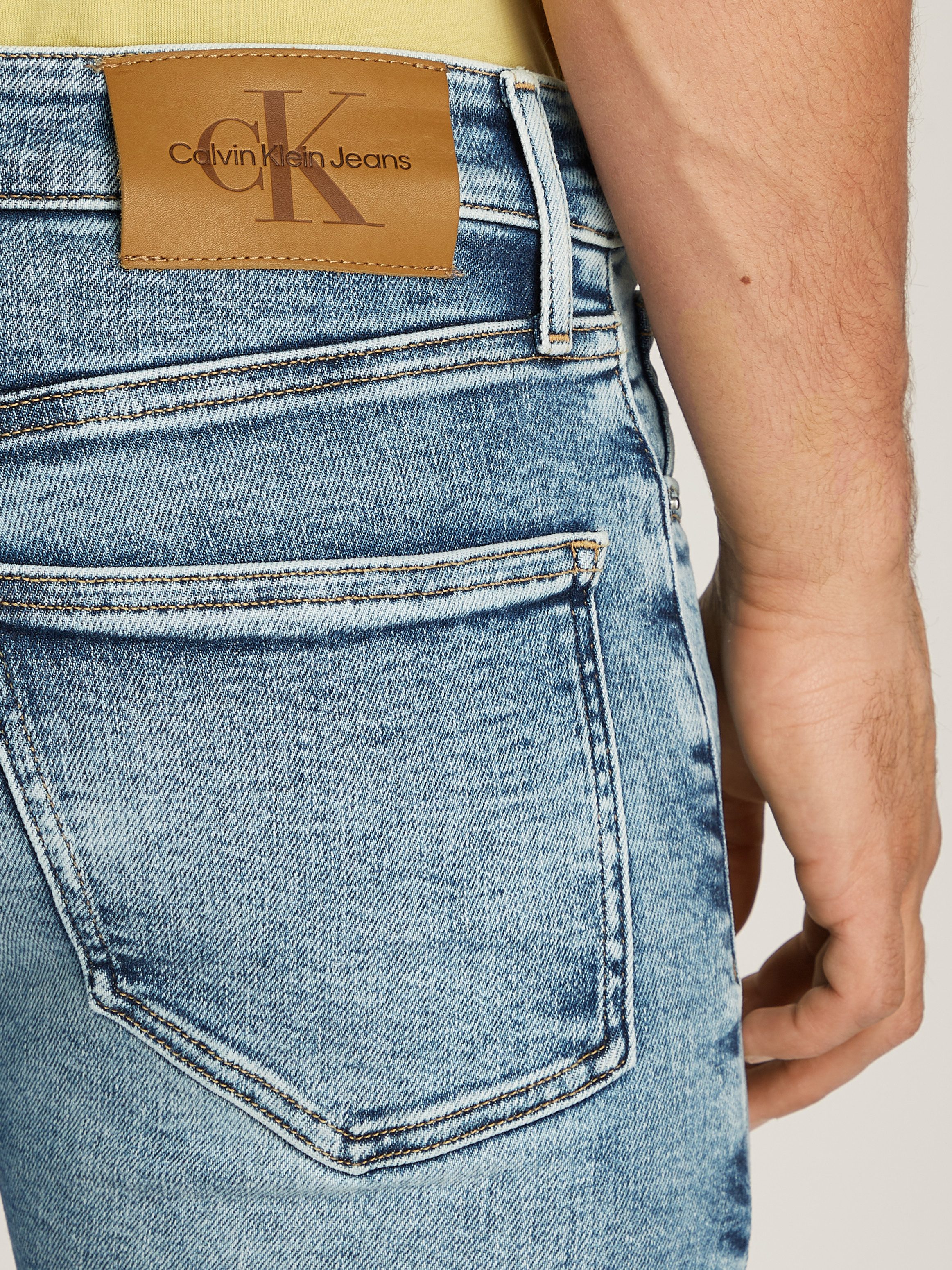 Calvin Klein Stretch jeans Skinny Muntzakje, logo borduursel