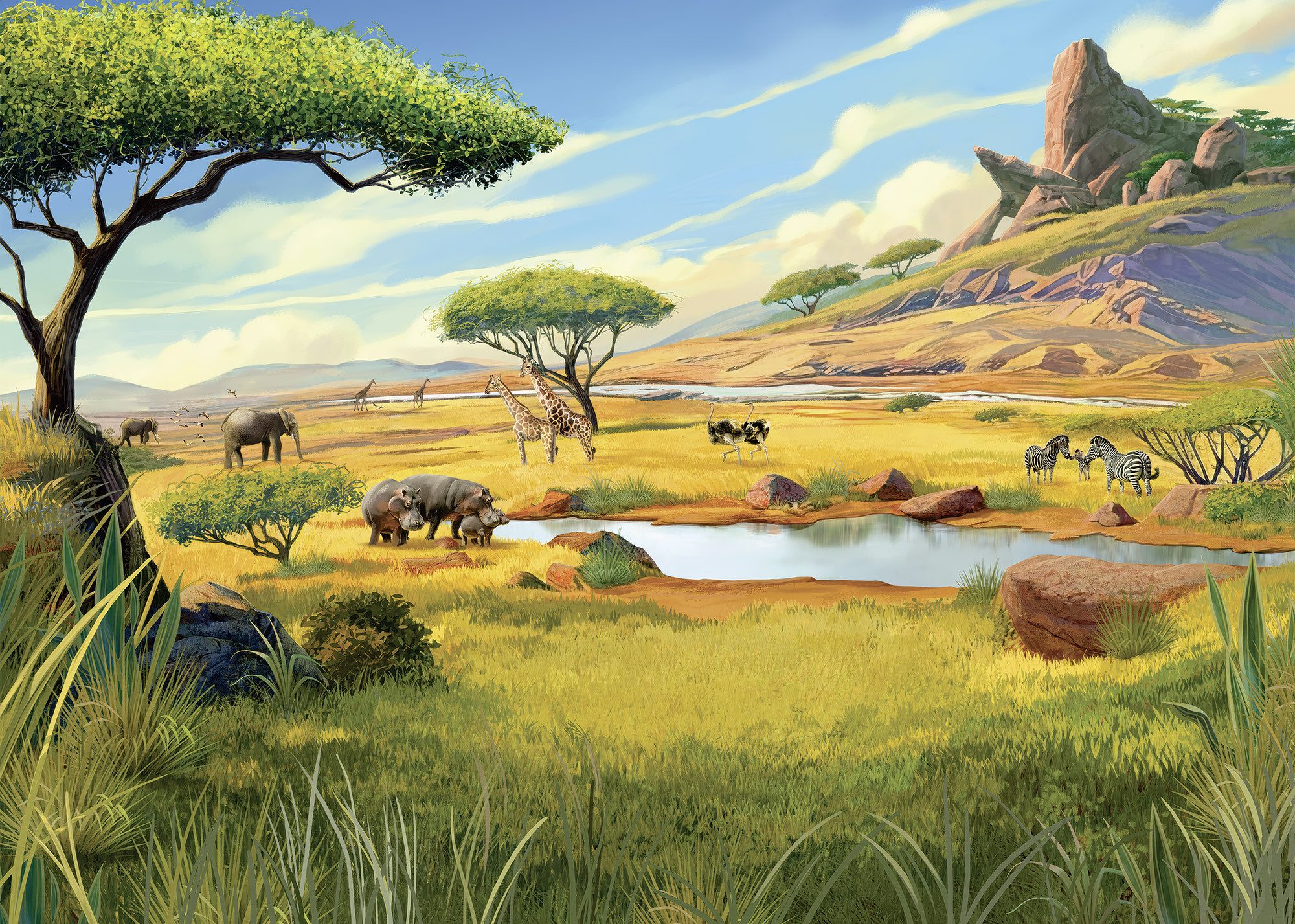 Komar Kinderbehang Disney The Lion King Savanna (1 stuk)