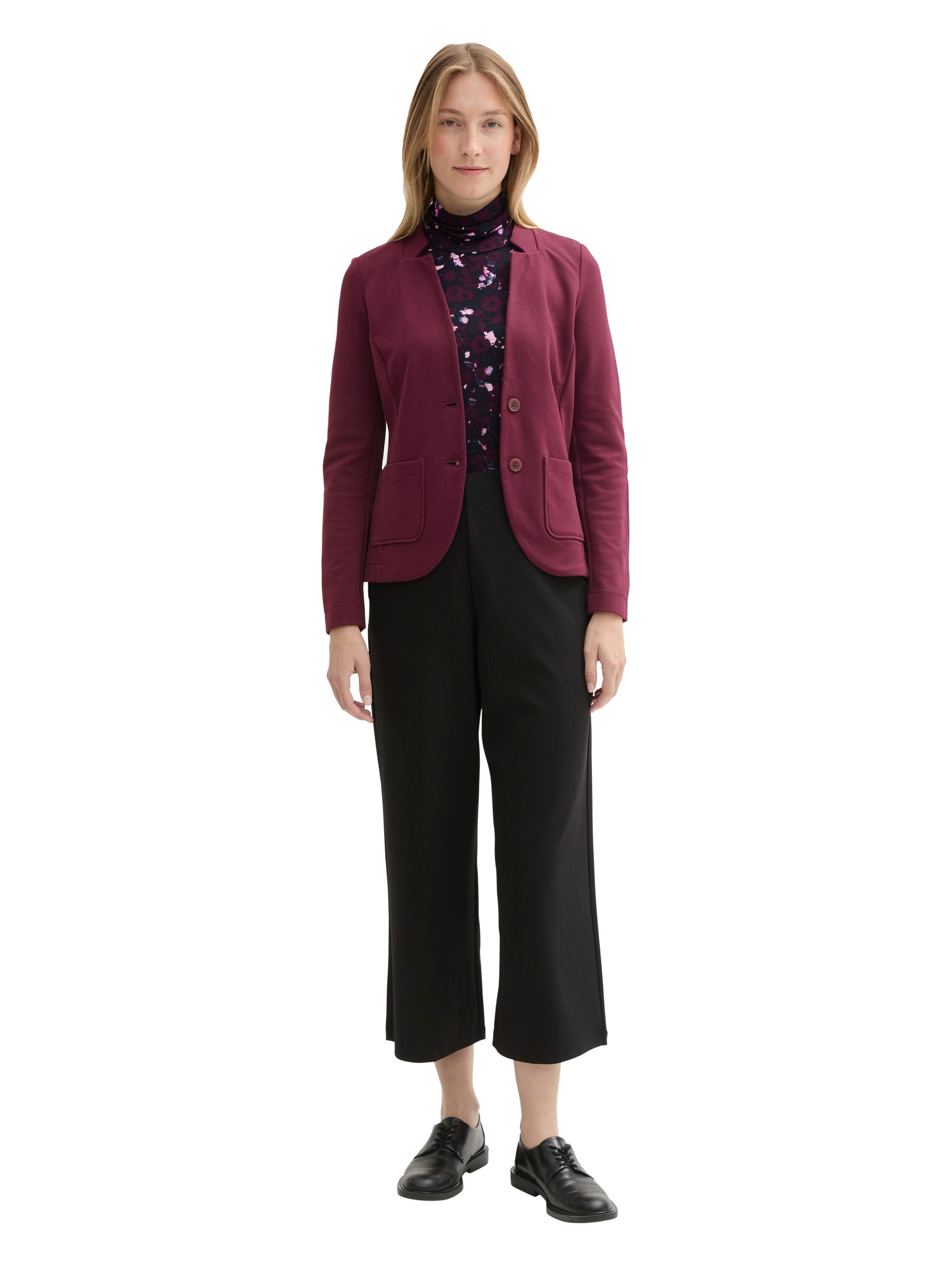 Tom Tailor Sweatblazer Ottoman met opgestikte zakken en structuur