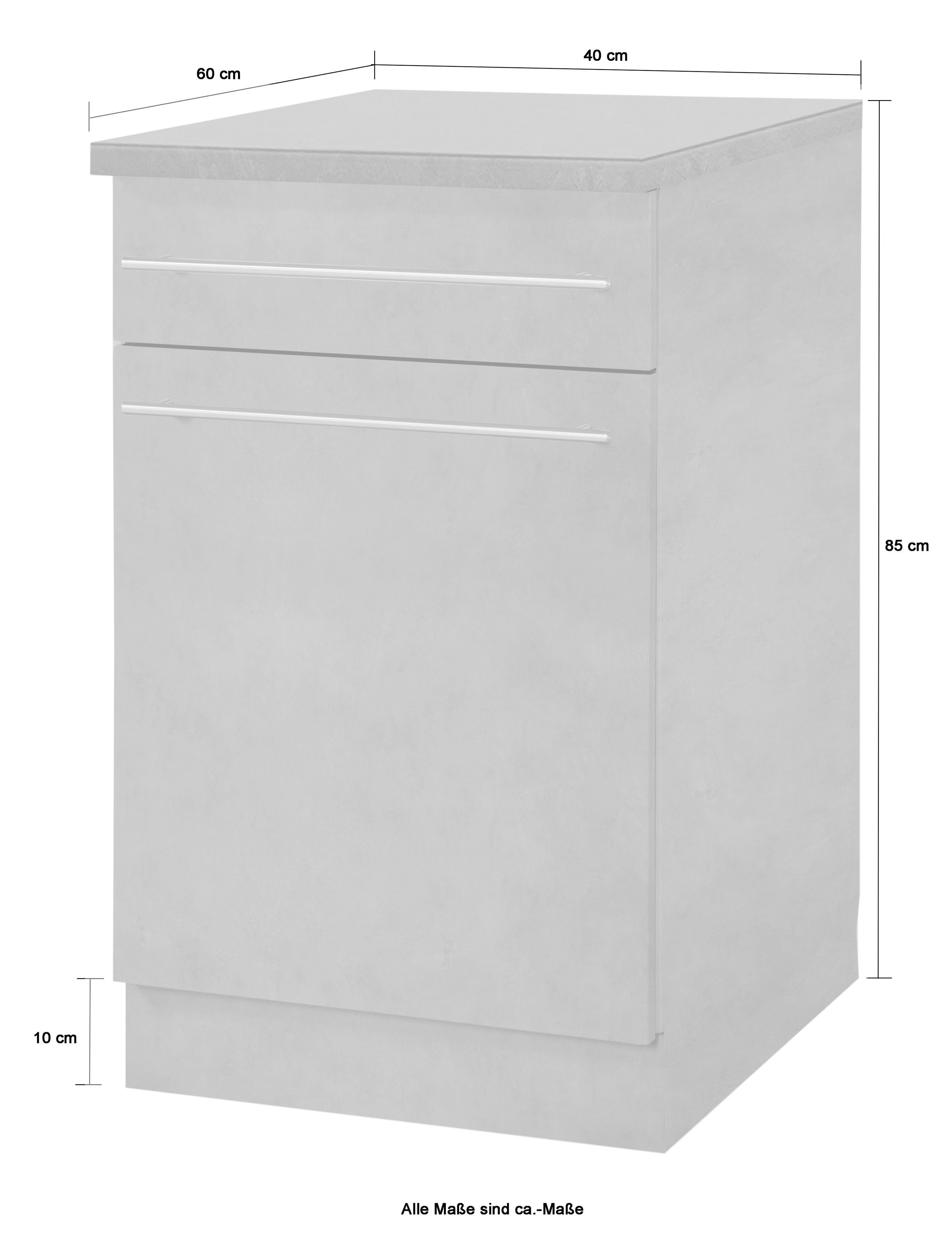 wiho Küchen Onderkast Chicago 40 cm breed, 1 lade en 1 deur